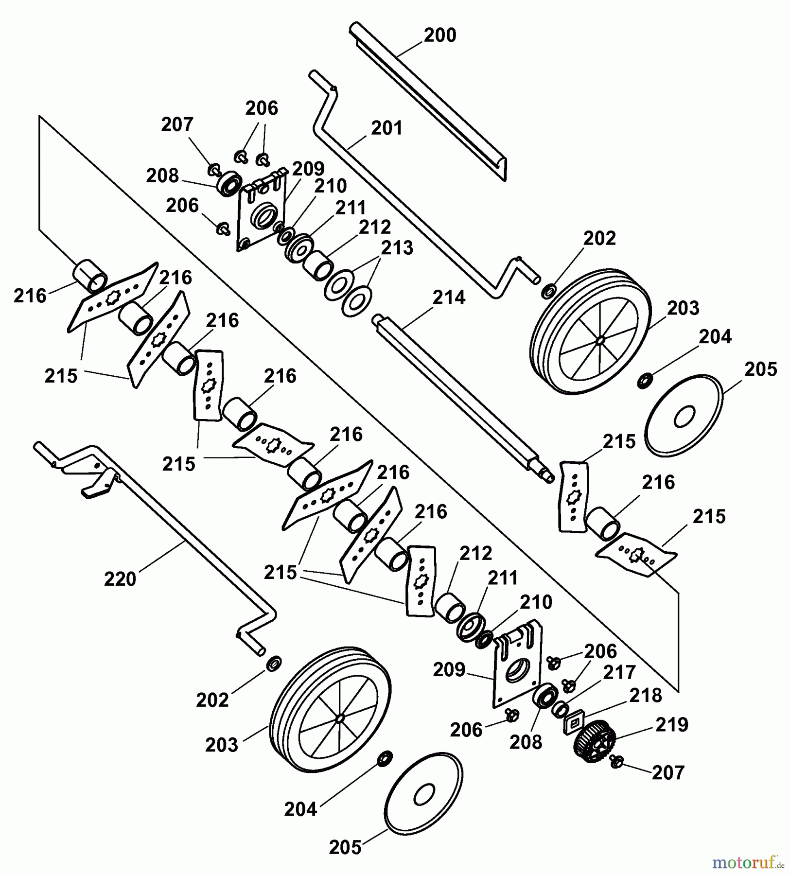 Wolf-Garten Elektrovertikutierer UV 30 EV 13 3630785 Serie E (2008) Messerwalze, Räder