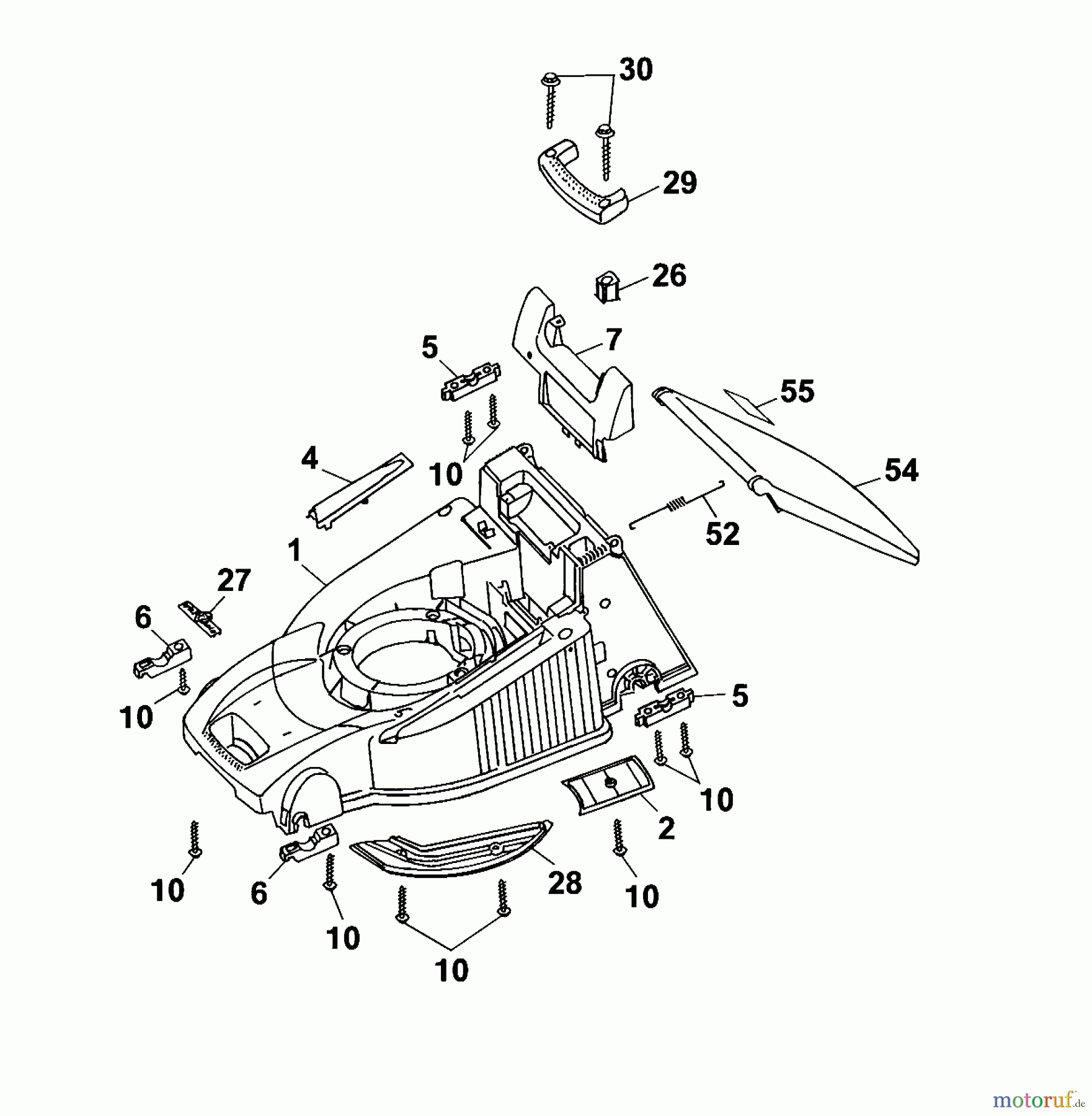 Wolf-Garten Motormäher mit Antrieb Esprit 40 BA 4005000 Serie A (2001) Mähwerksgehäuse