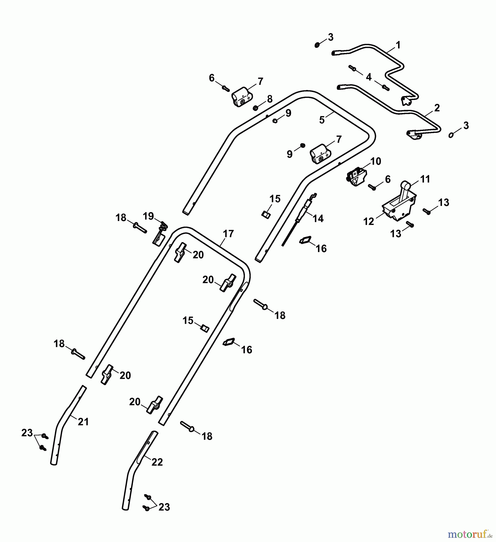  Wolf-Garten Motormäher Olympia B plus 4005085 Serie C  (2006) Holm
