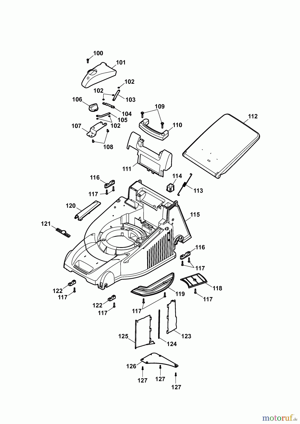  Wolf-Garten Motormäher Compact plus 40 B 4010000 Serie B  (2009) Mähwerksgehäuse