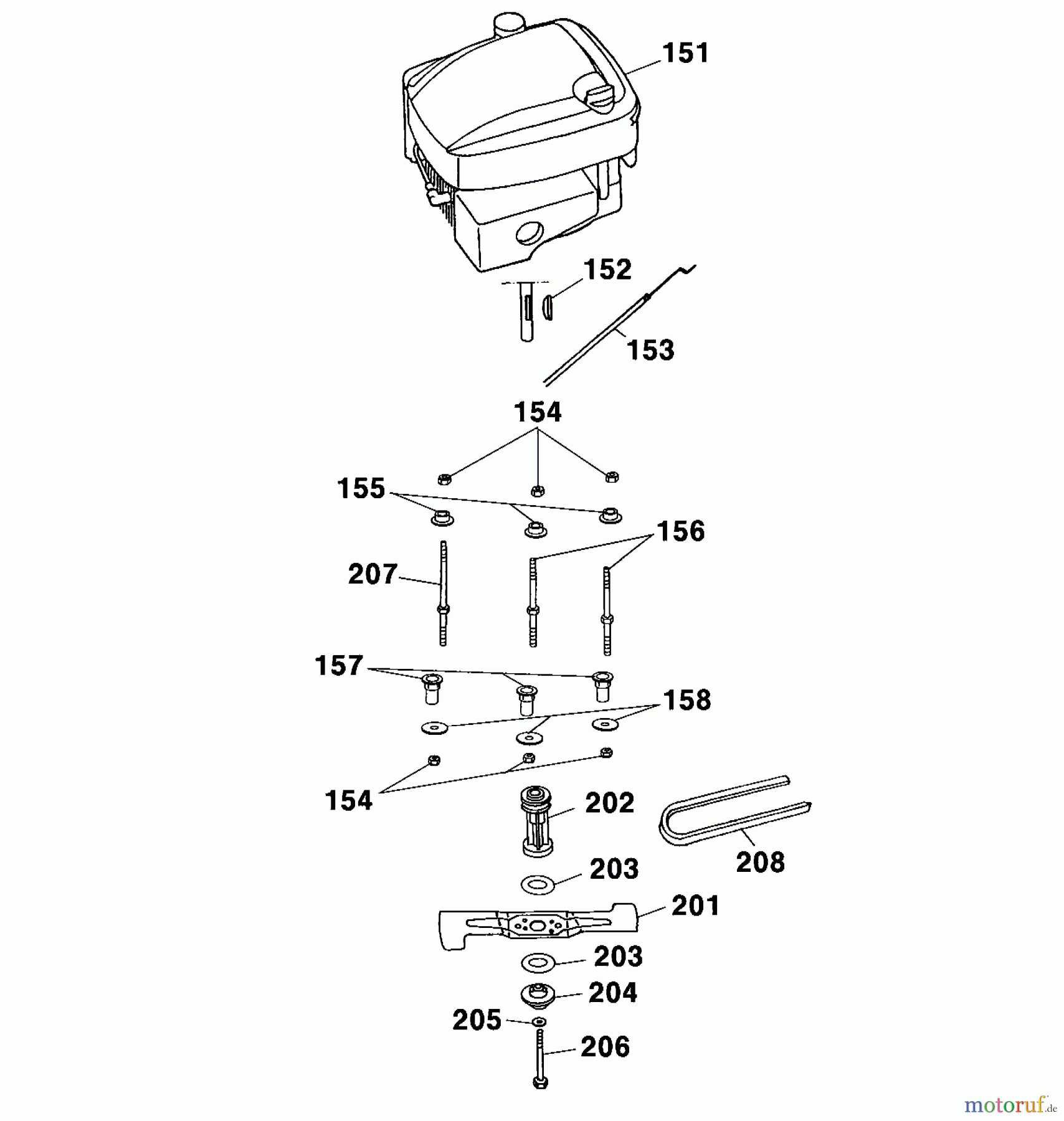 Wolf-Garten Motormäher mit Antrieb Premio 40 BA 4015000 Serie A (2001) Messer, Messeraufnahme, Motor