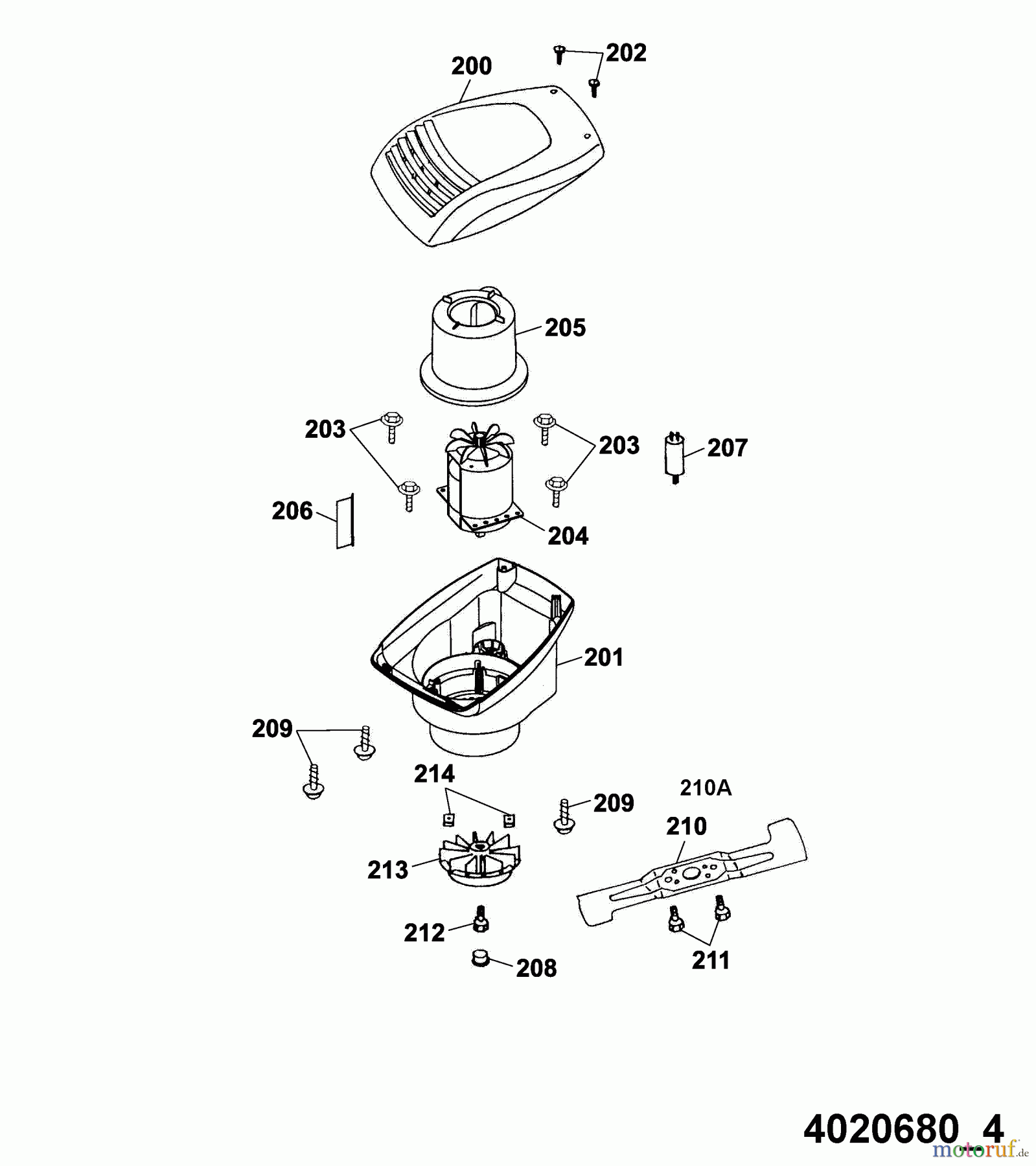  Wolf-Garten Elektromäher Esprit 40 E 4020680 Serie E, F  (2005) Elektromotor, Messer