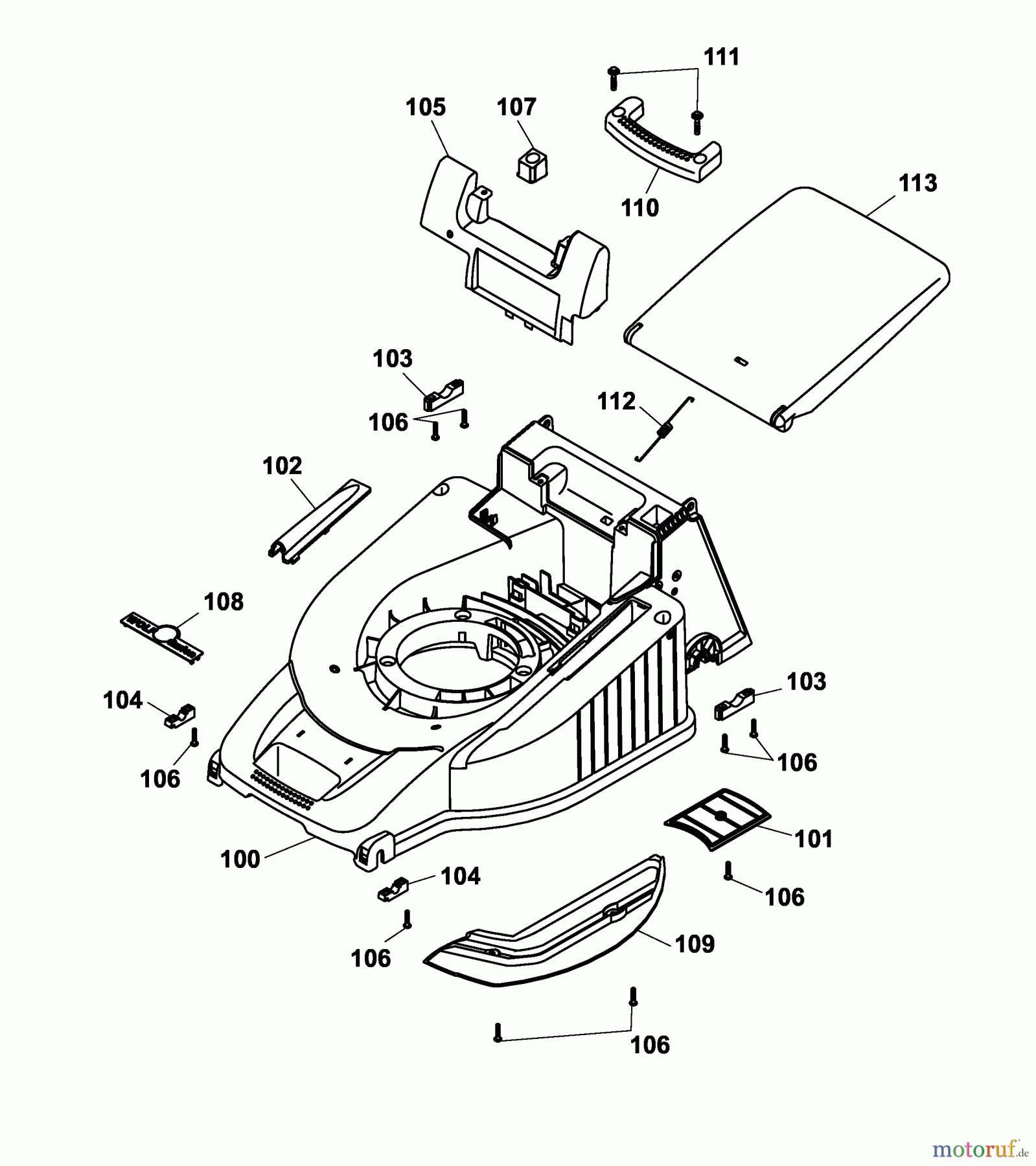 Wolf-Garten Elektromäher mit Antrieb Esprit 40 EAKF 4024000 Serie A (2005) Mähwerksgehäuse