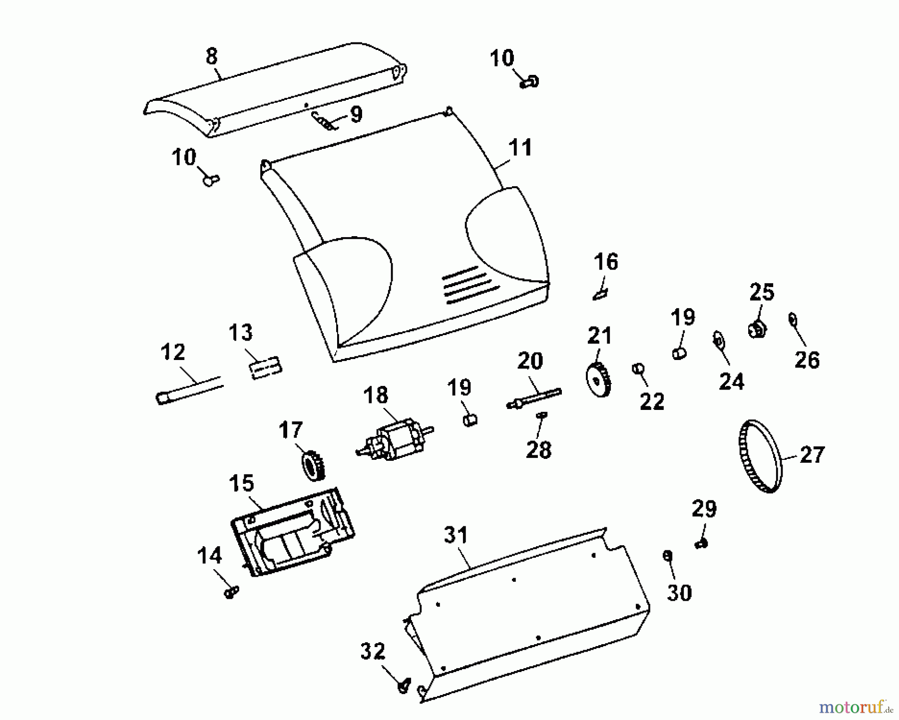  Wolf-Garten Rasenlüfter UL 32 E 4030000 Serie A  (2000) Elektromotor, Heckklappe