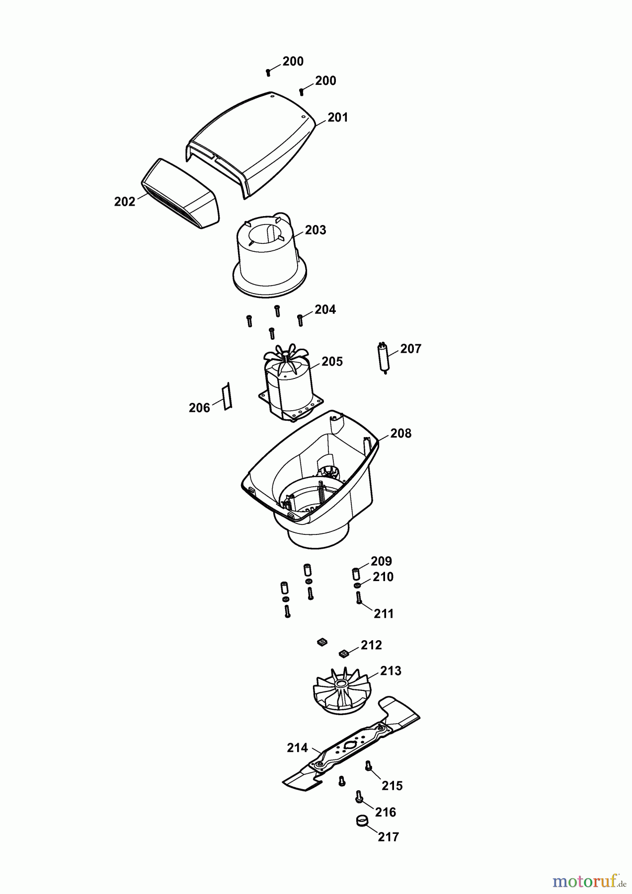Wolf-Garten Elektromäher Power Edition 40 E 4048000 Serie B (2007) Messer, Messeraufnahme, Motor