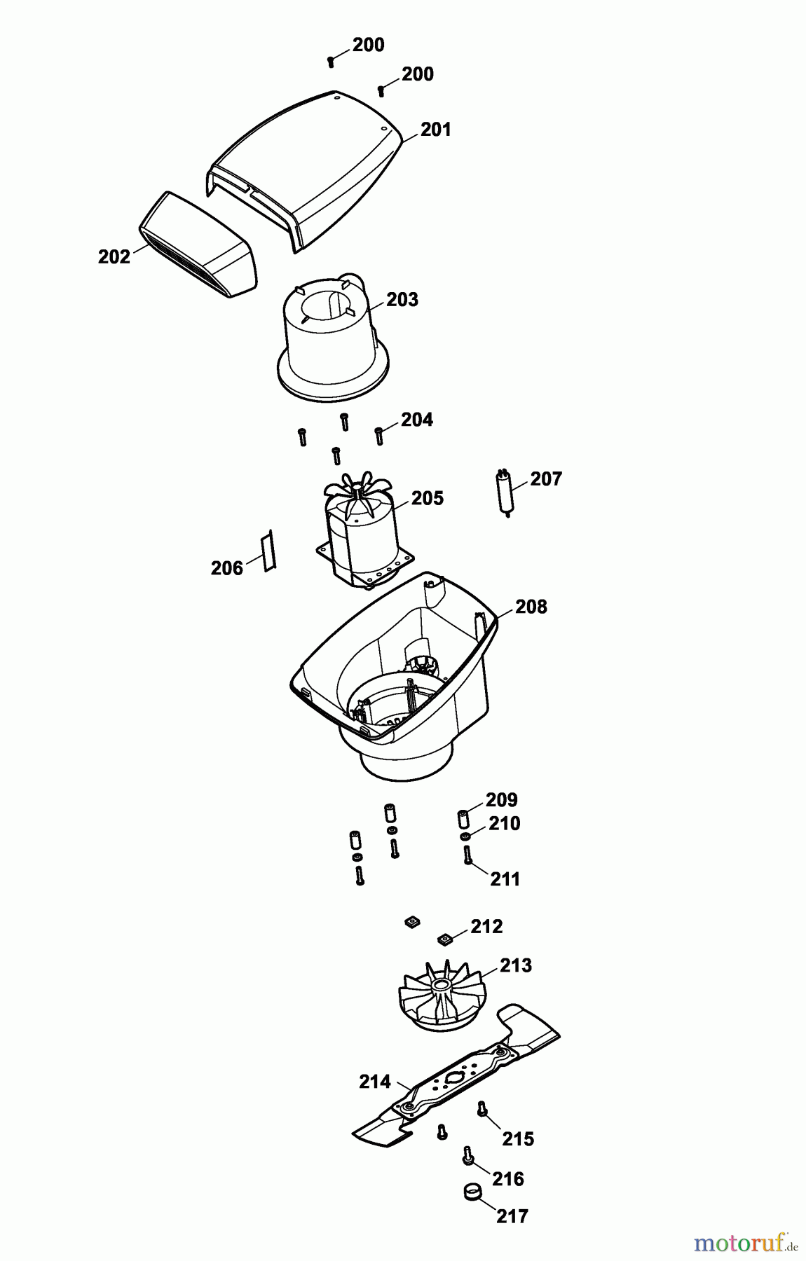 Wolf-Garten Elektromäher Compact plus Power Edition 40 E 4048003 Serie A (2006) Messer, Messeraufnahme, Motor