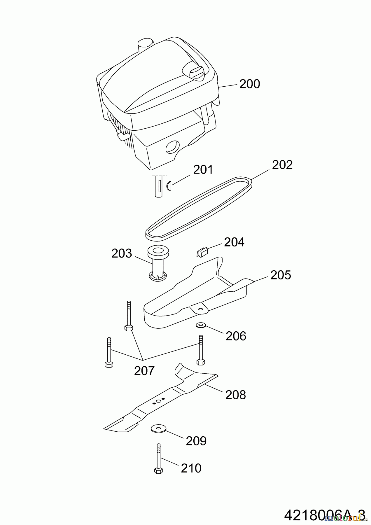 Wolf-Garten Motormäher mit Antrieb 2.48 XC Good-Line 4218006 Serie B (2005) Messer, Messeraufnahme, Motor