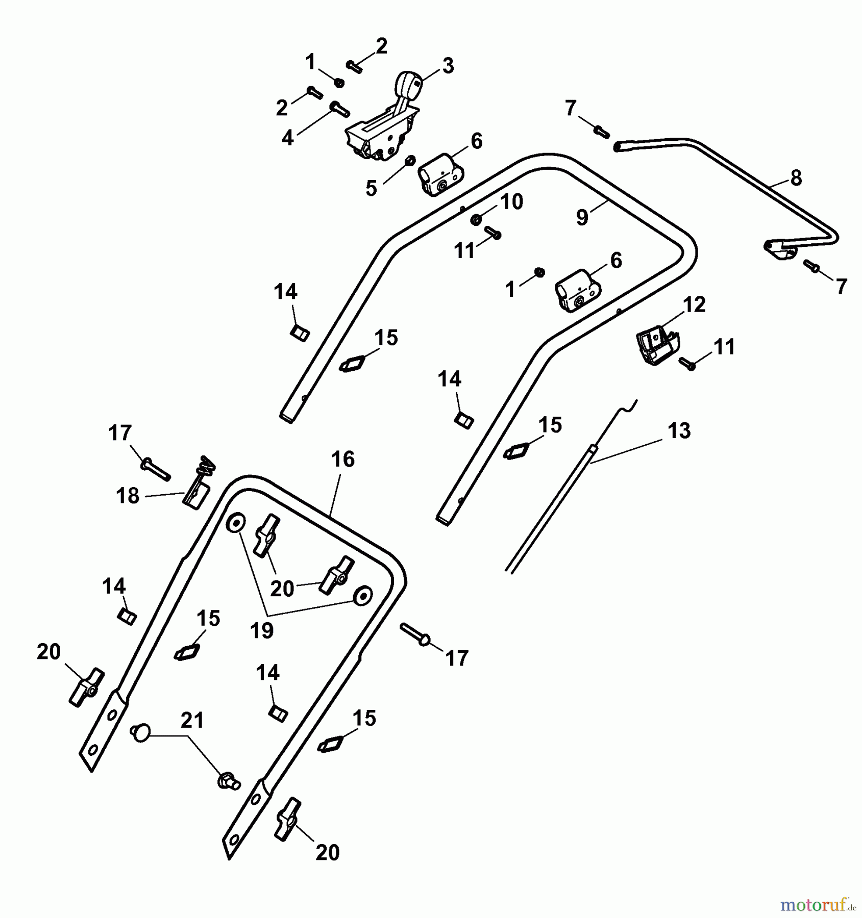  Wolf-Garten Motormäher Power Edition 48 QR 4233000 Serie B  (2009) Holm