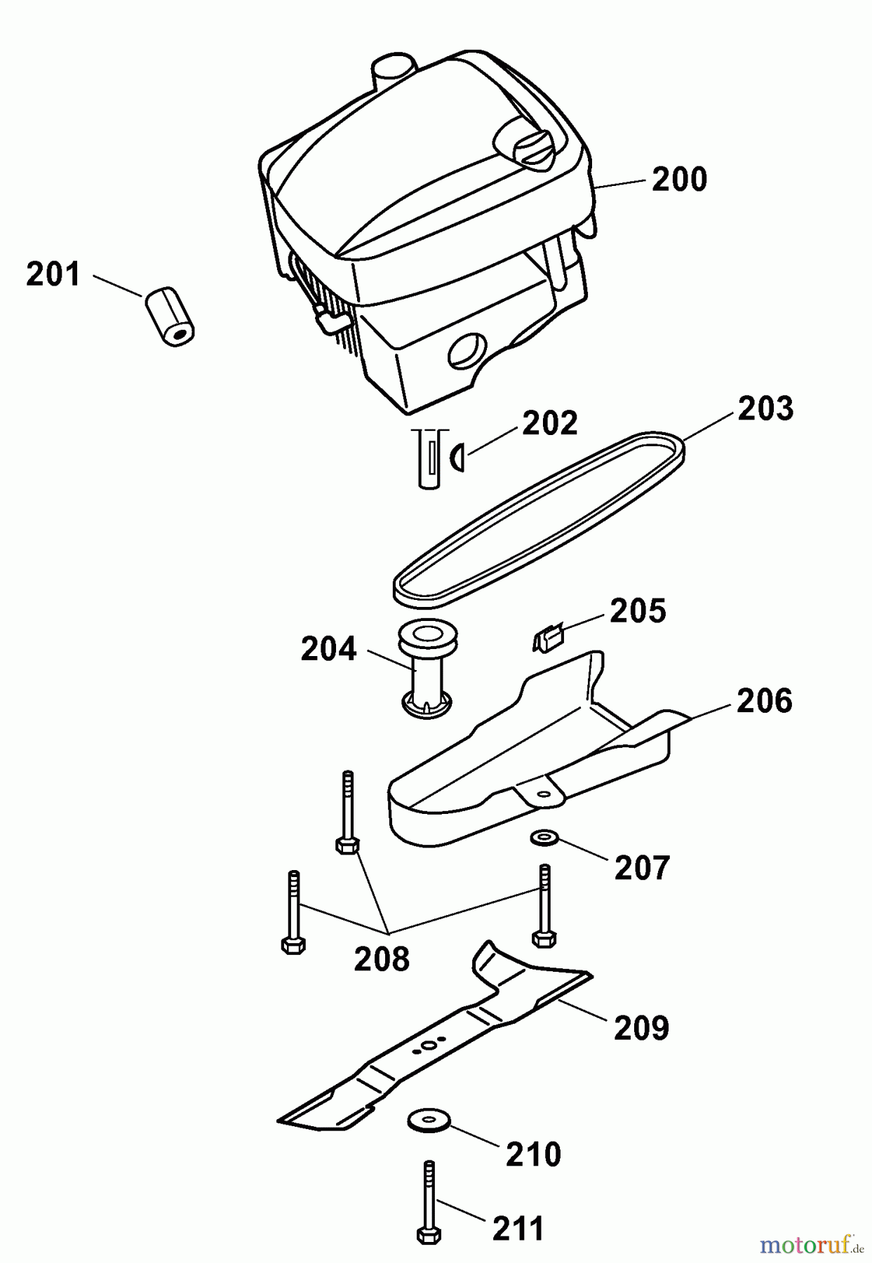 Wolf-Garten Motormäher mit Antrieb XQ 4 HW 4238006 Serie A (2008) Messer, Messeraufnahme, Motor