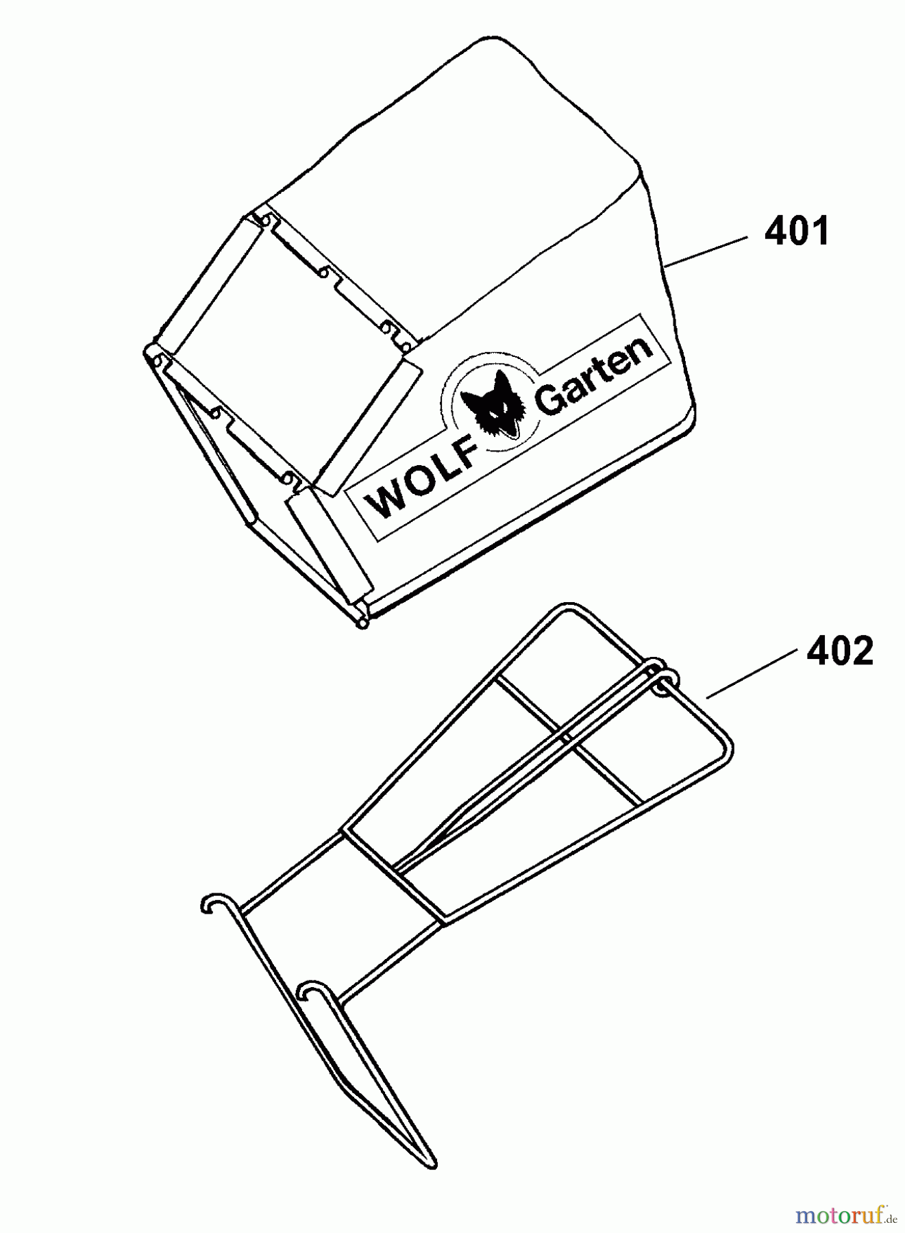 Wolf-Garten Motormäher mit Antrieb XQ 4 HW 4238006 Serie B (2009) Grasfangsack