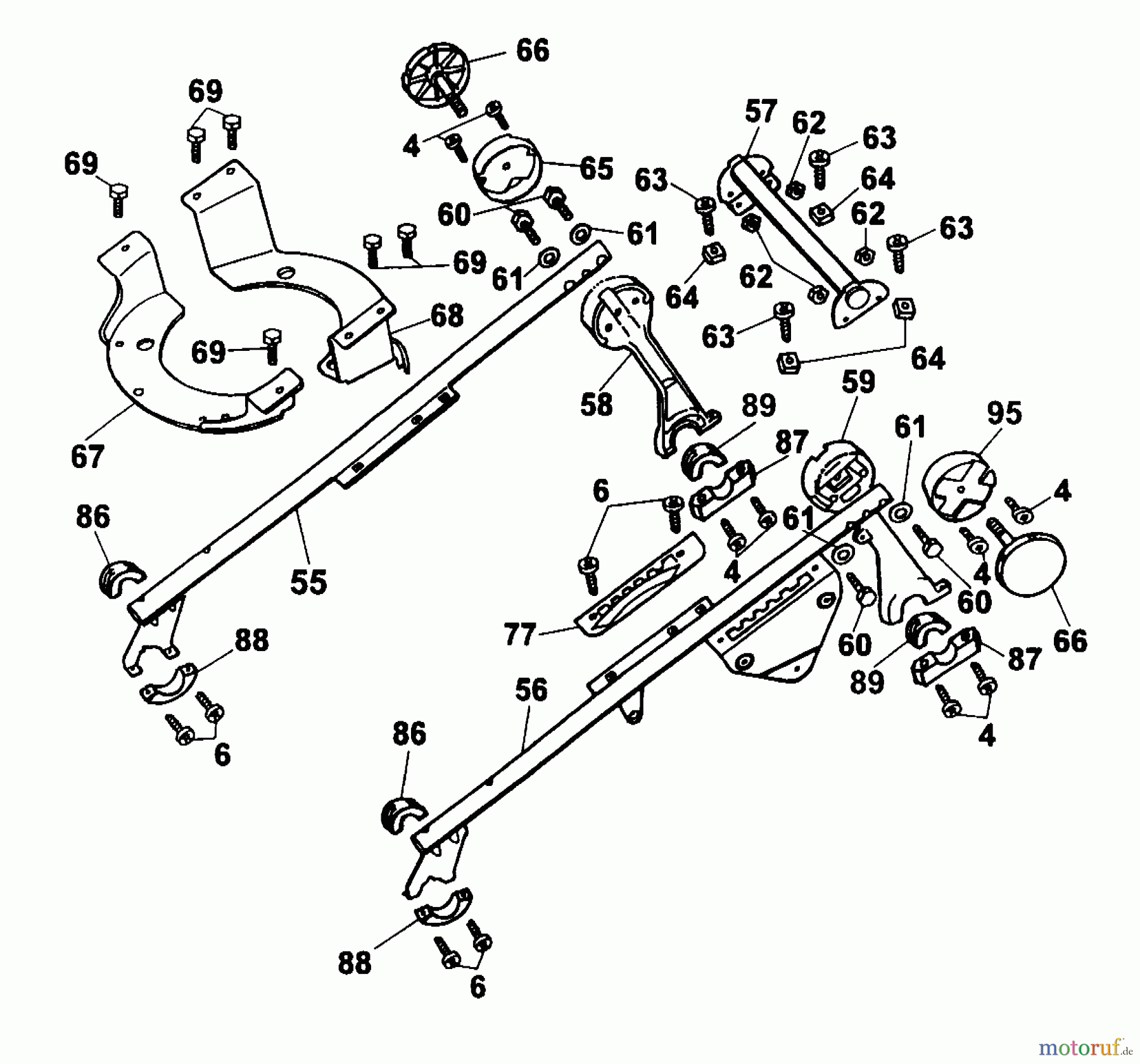 Wolf-Garten Elektromäher mit Antrieb 6.43 EA 4318000 Serie A (2000) Gestell