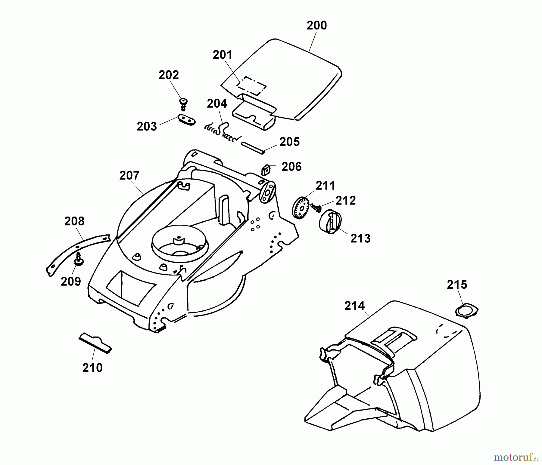 Wolf-Garten Elektromäher 4.36 E 4916080 Serie A, B (2002) Mähwerksgehäuse