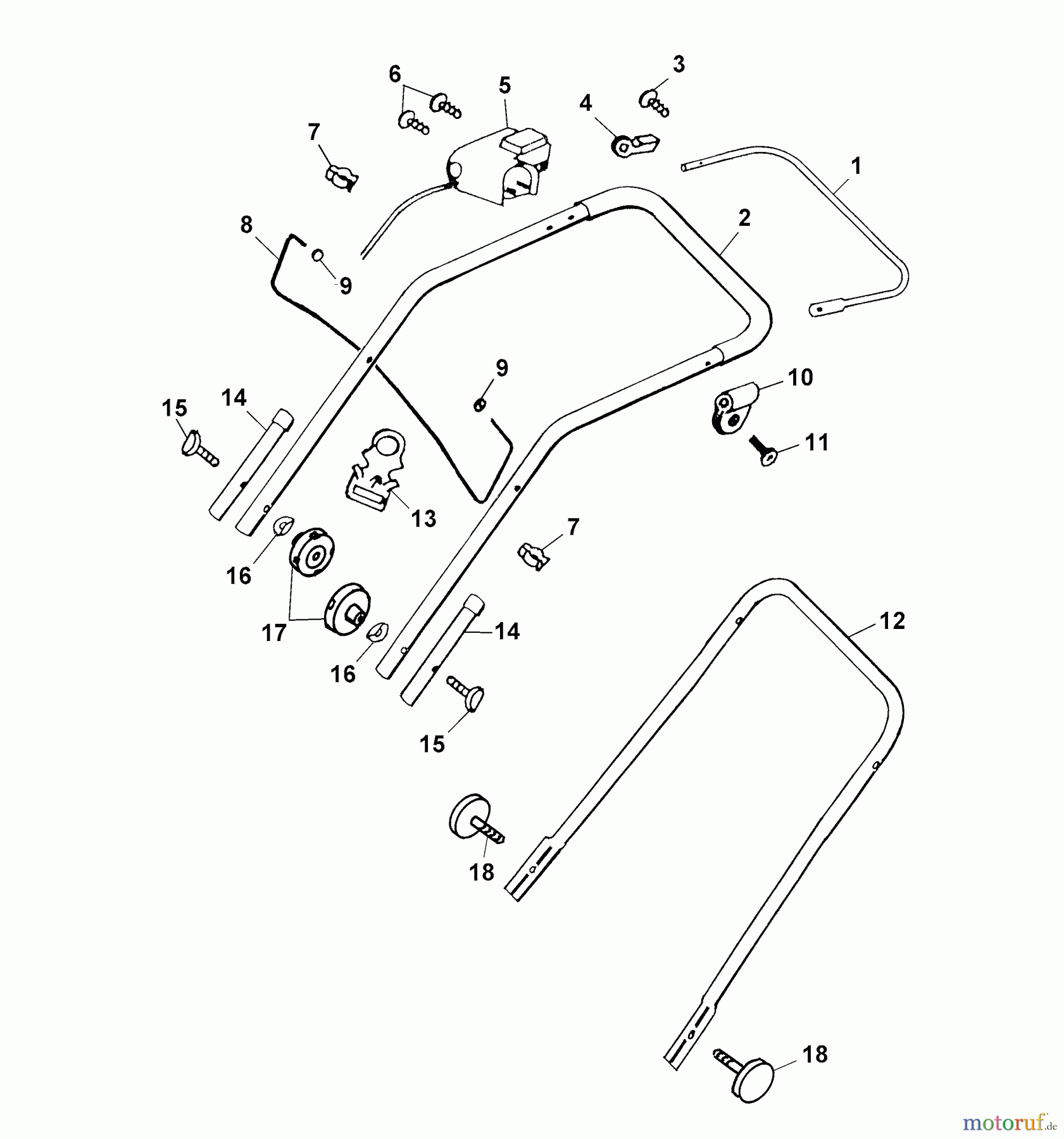 Wolf-Garten Elektromäher 4.36 E 4916080 Serie A, B (2002) Holm