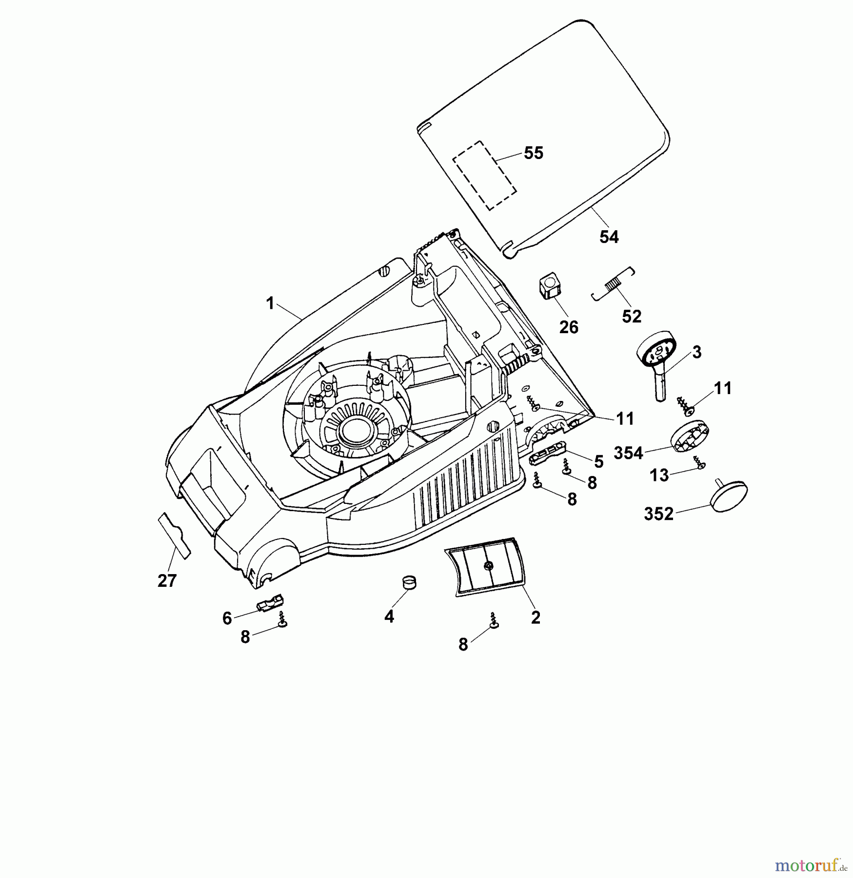 Wolf-Garten Elektromäher 4.40 E 4958000 Serie A, B, C (2002) Mähwerksgehäuse