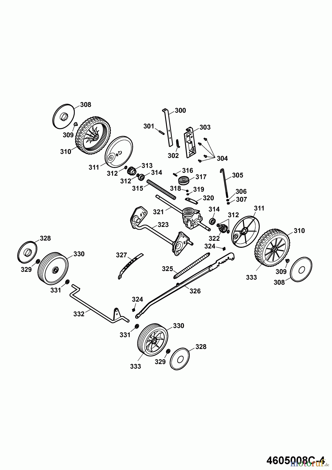 Wolf-Garten Motormäher mit Antrieb 2.46 HBM 4605008 Serie C (2005) Achsen, Räder