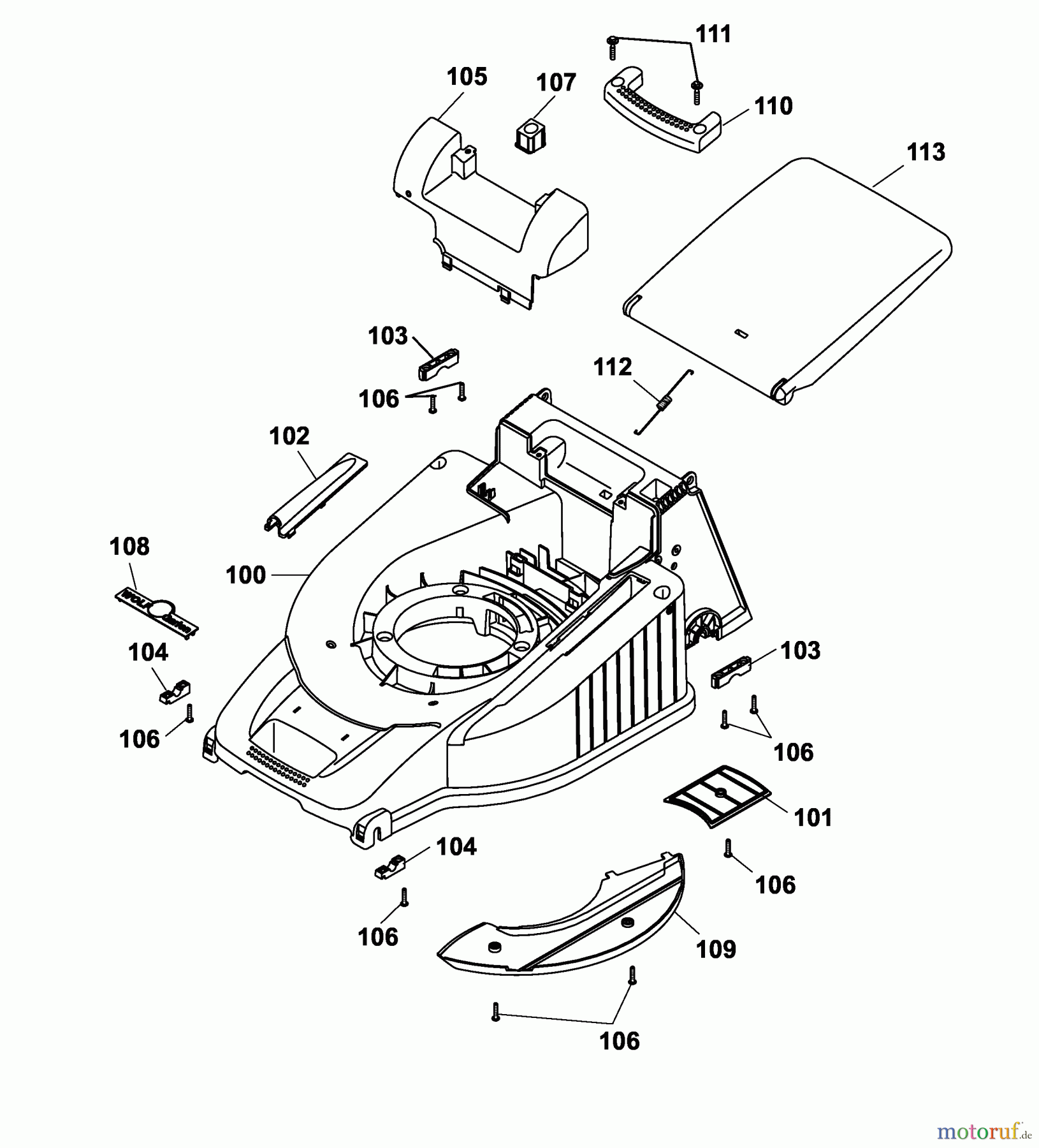 Wolf-Garten Elektromäher Esprit 46 E 4620680 Serie D (2005) Mähwerksgehäuse