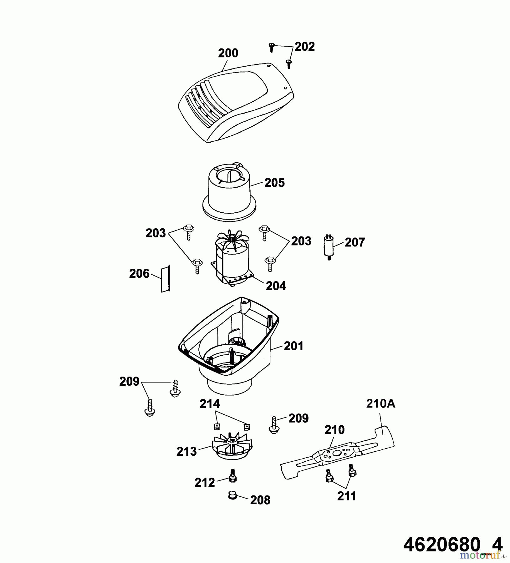 Wolf-Garten Elektromäher Esprit 46 E 4620680 Serie D (2005) Elektromotor, Messer