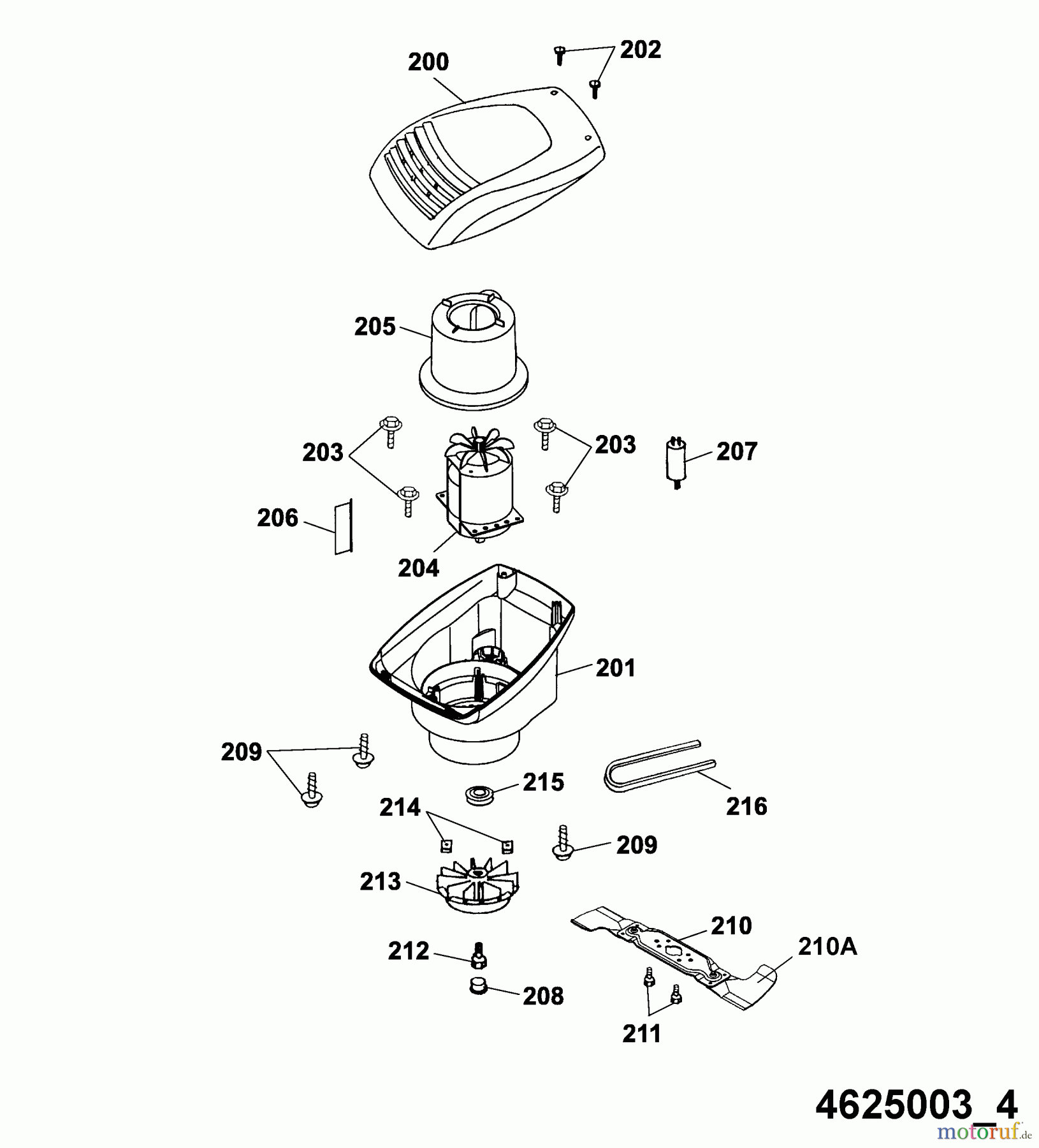 Wolf-Garten Elektromäher mit Antrieb Esprit 46 EA 4625003 Serie A  (2005) Elektromotor, Messer