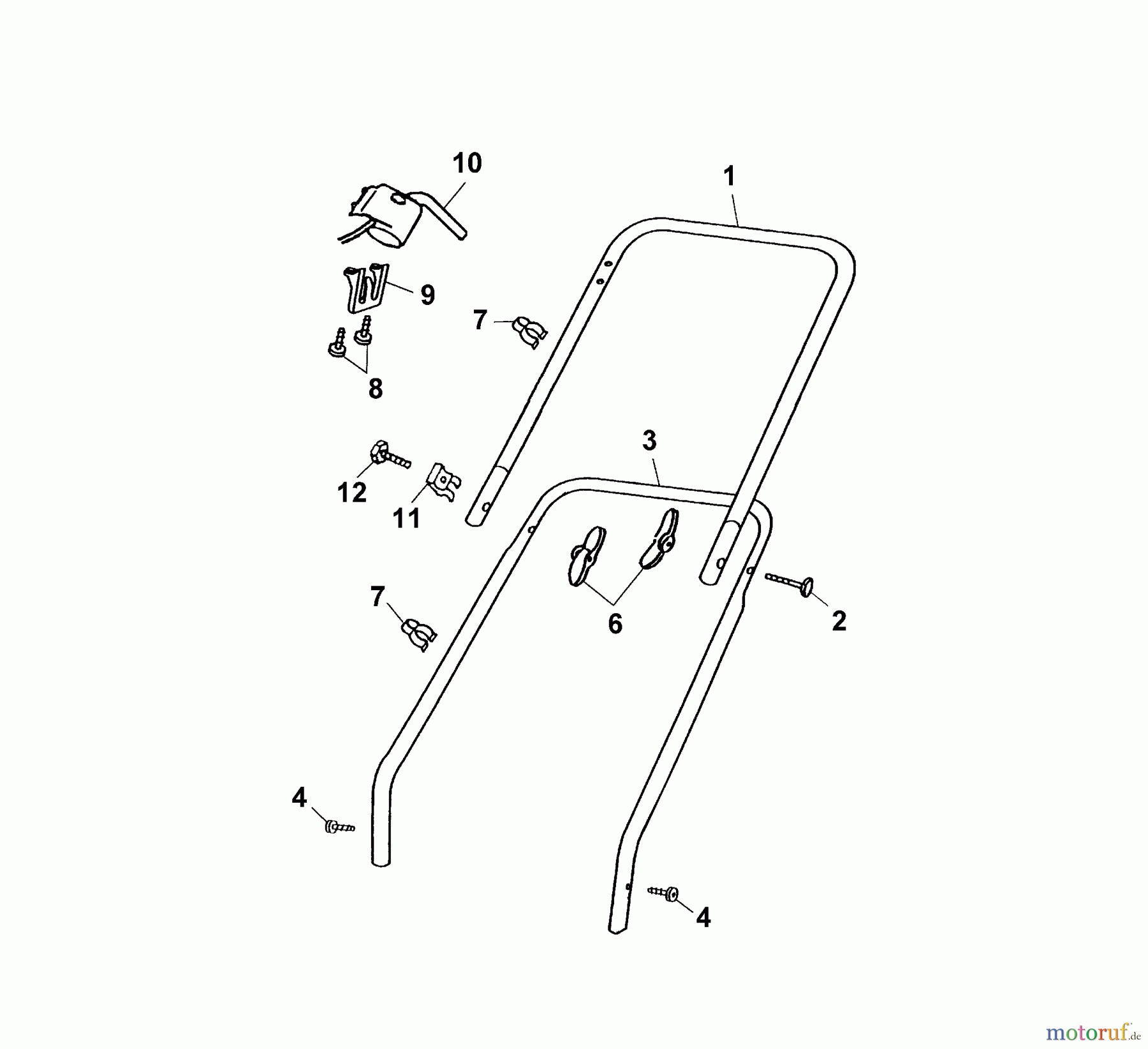 Wolf-Garten Elektromäher P 32 E 9 4901001 Serie G, H (2005) Holm