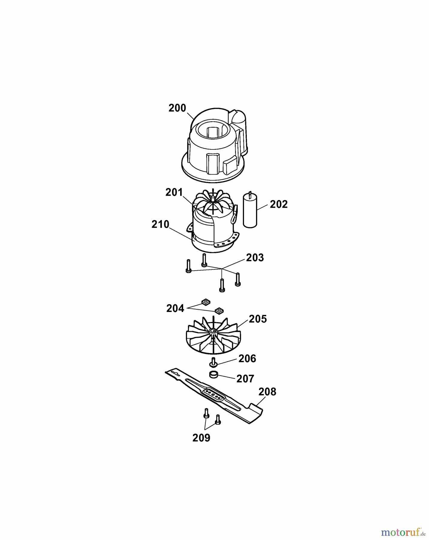  Wolf-Garten Elektromäher Compact plus 34 E 4904000 Serie D  (2007) Messer, Messeraufnahme, Motor
