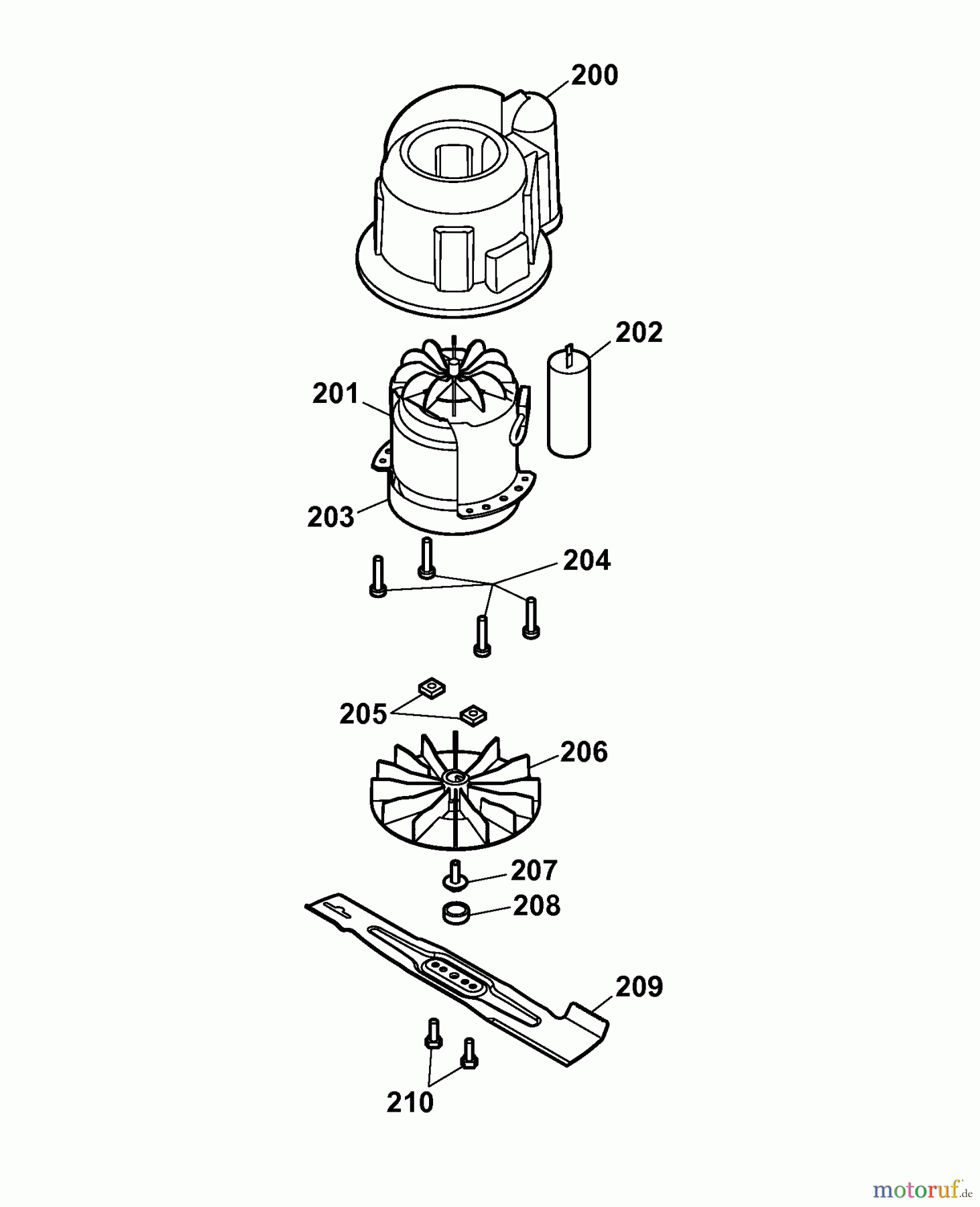 Wolf-Garten Elektromäher Compact plus 34 E 4904003 Serie B (2006) Messer, Messeraufnahme, Motor