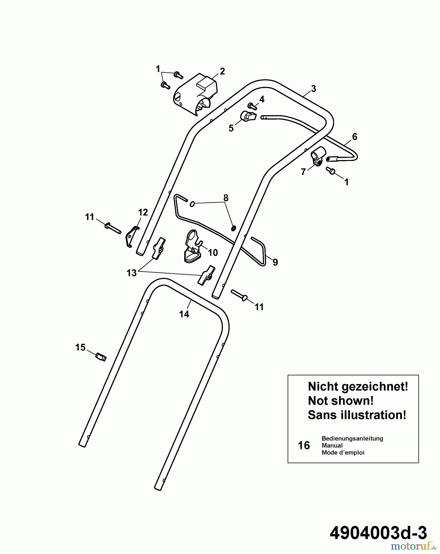  Wolf-Garten Elektromäher Compact plus 34 E 4904003 Serie E  (2009) Holm