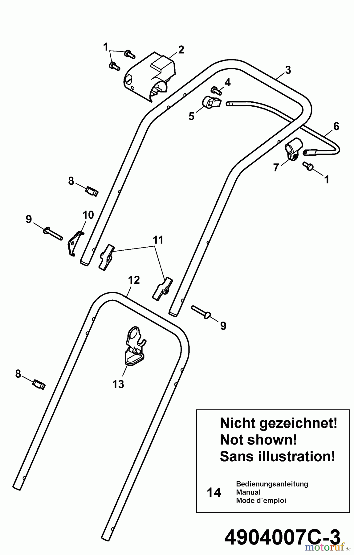  Wolf-Garten Elektromäher 2.34 E 4904007 Serie C  (2008) Holm