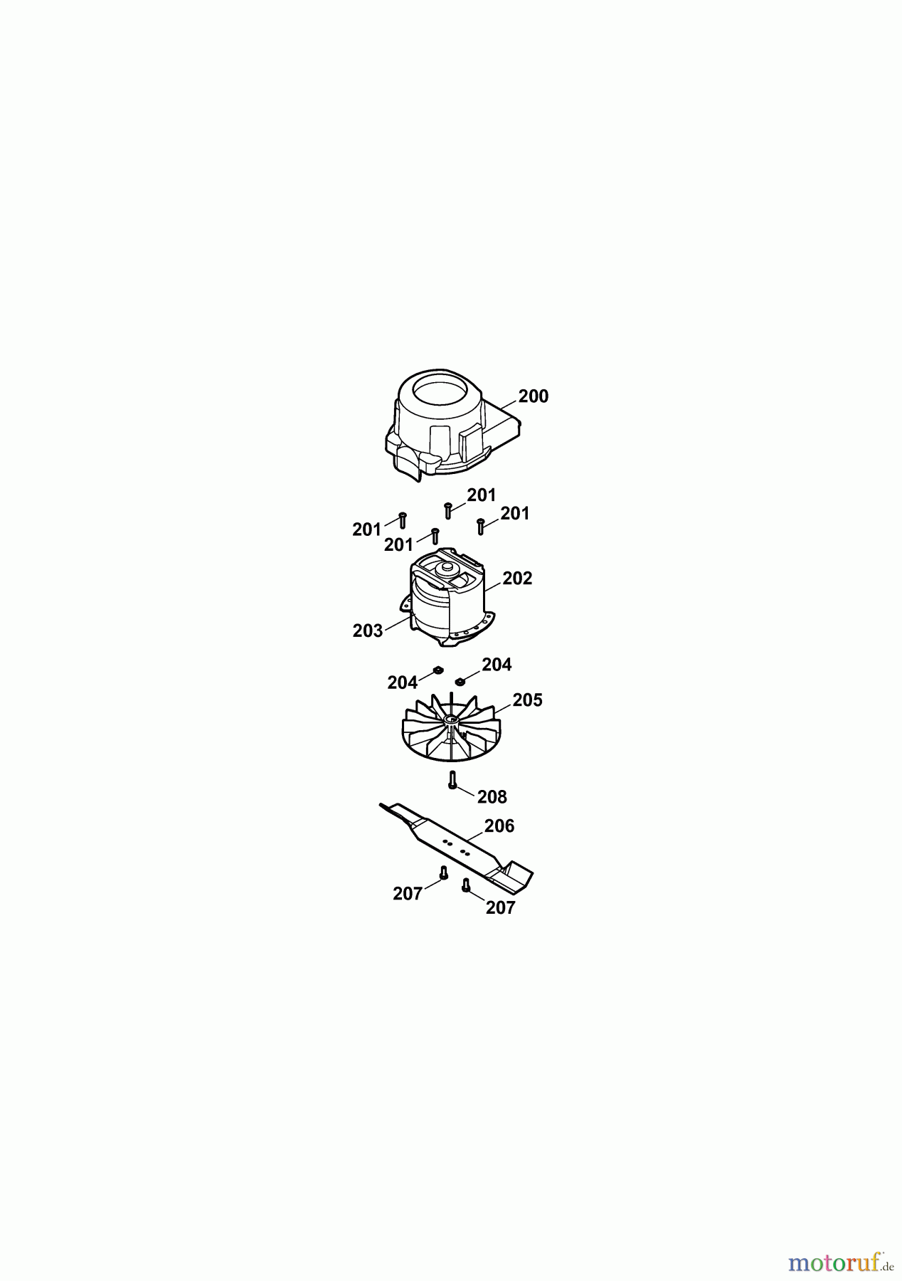Wolf-Garten Elektromäher 2.32 E-1 4905002 Serie C (2009) Messer, Messeraufnahme, Motor