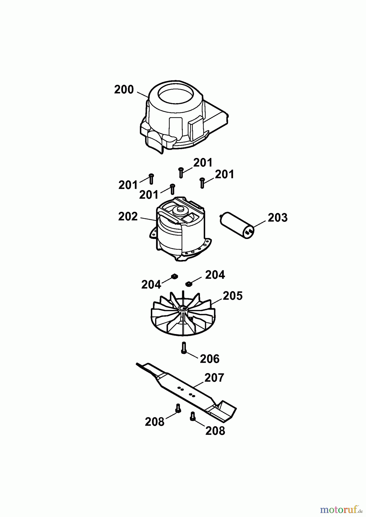 Wolf-Garten Elektromäher HB Campus 32 EL 4905006 Serie A (2007) Messer, Messeraufnahme, Motor