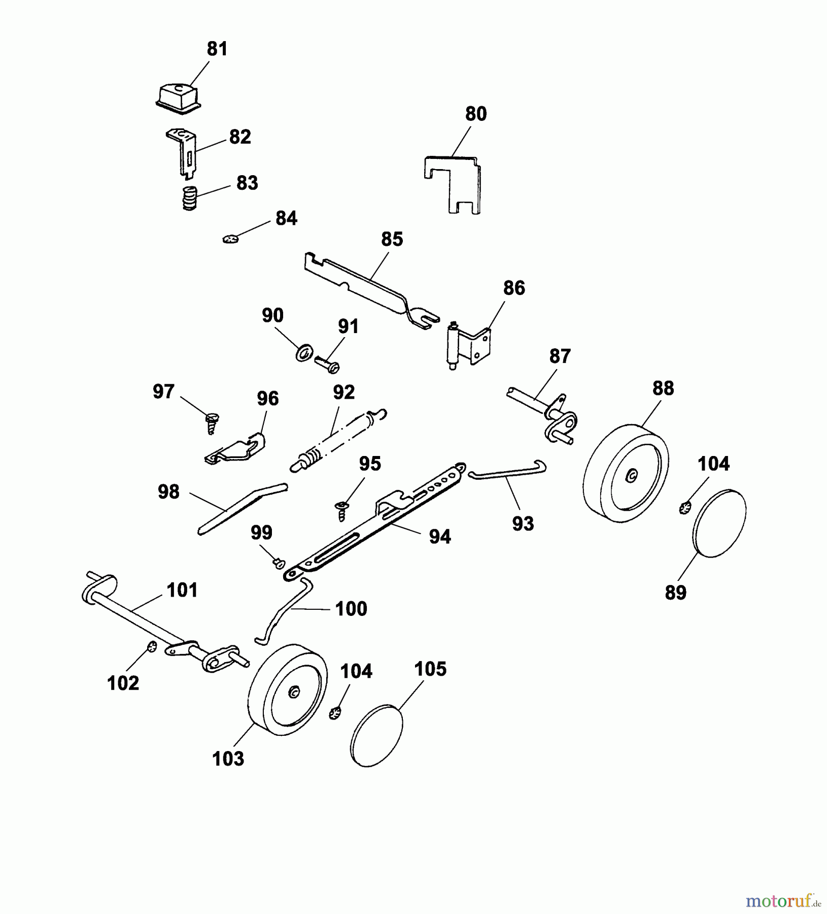 Wolf-Garten Elektromäher 2.36 E 4906780 Serie B, C (2005) Höhenverstellung, Räder
