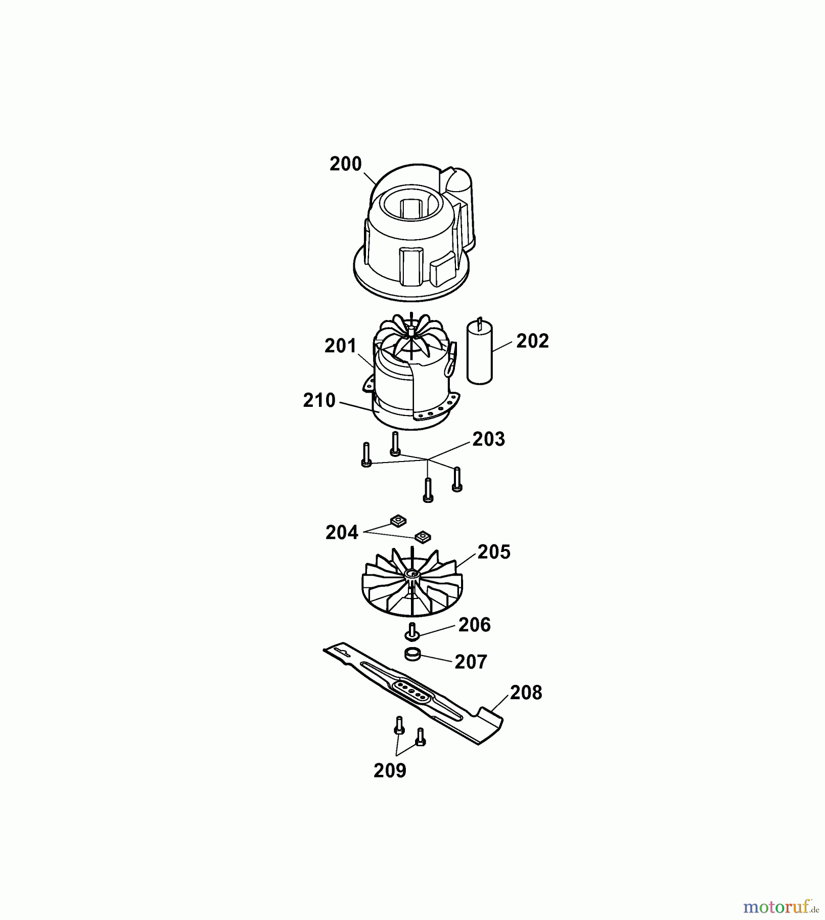 Wolf-Garten Elektromäher Compact plus 37 E 4907003 Serie C, D (2007) Messer, Messeraufnahme, Motor