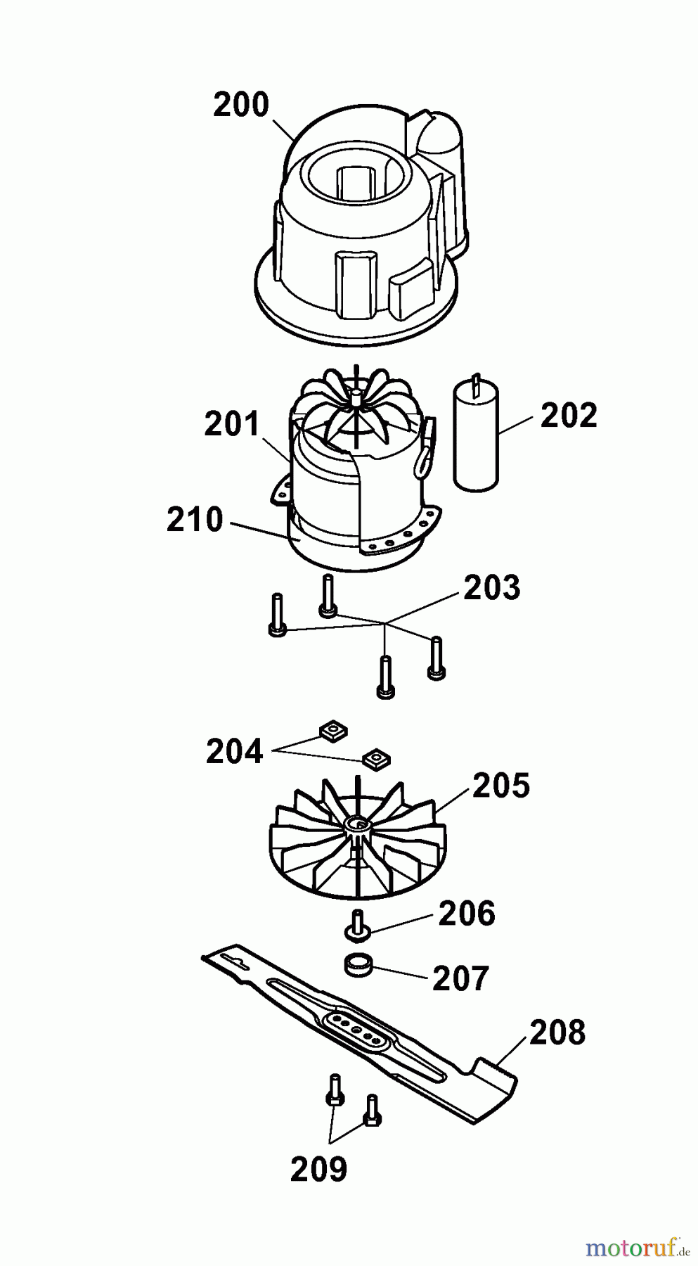 Wolf-Garten Elektromäher HBM 36 Compact 4907006 Serie B (2008) Messer, Messeraufnahme, Motor