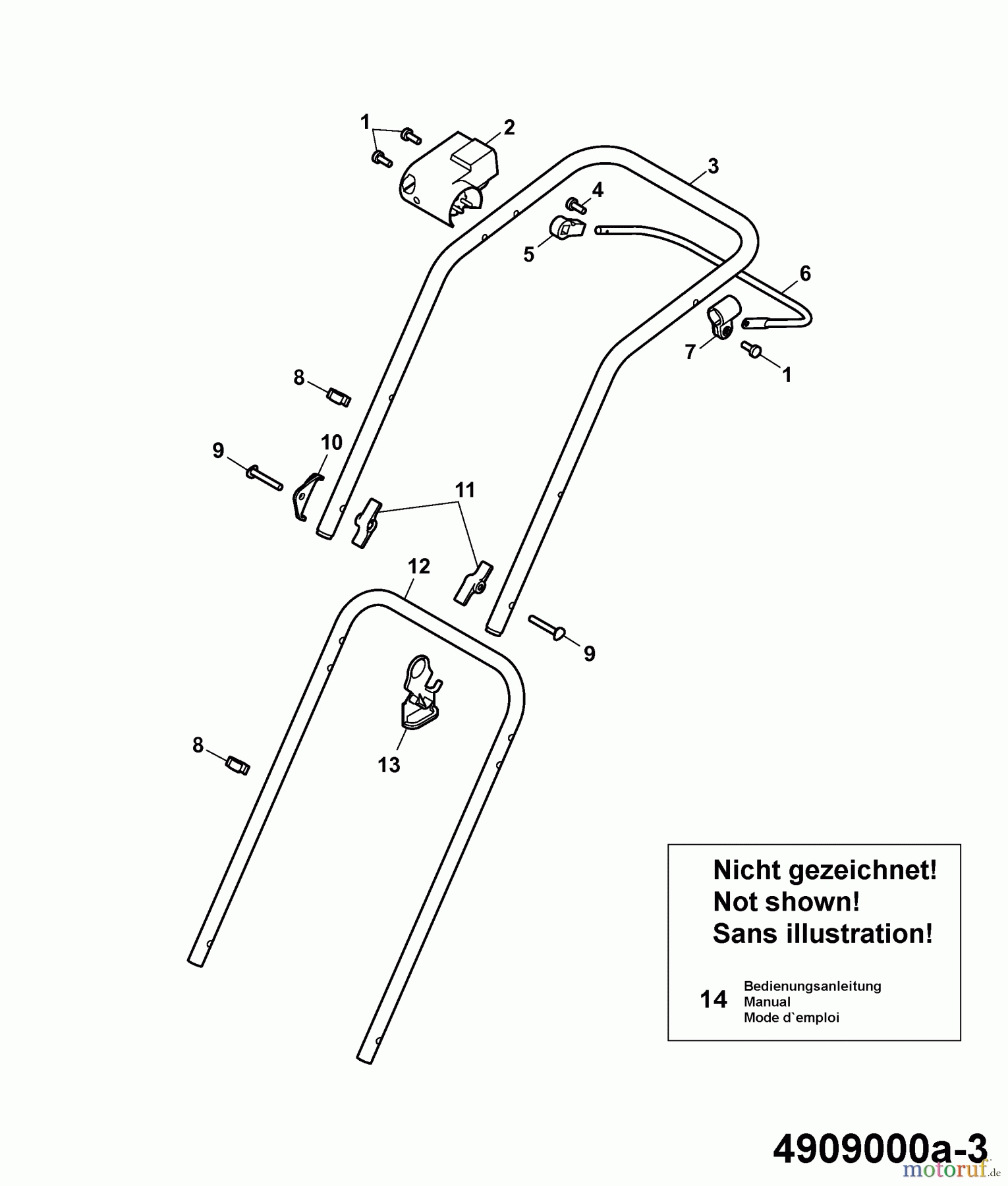  Wolf-Garten Elektromäher 2.34 E 4909000 Serie A  (2007) Holm