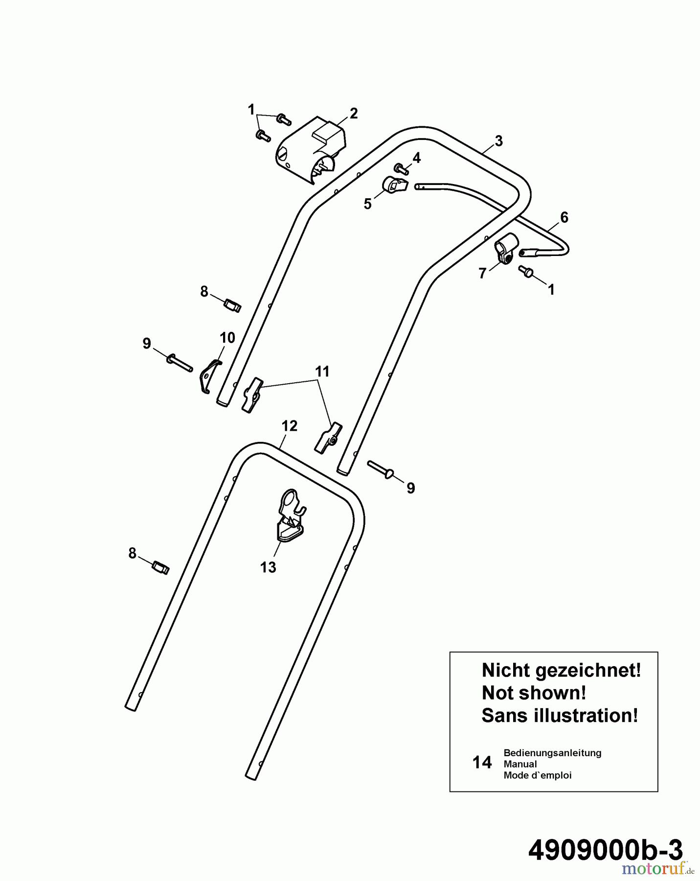 Wolf-Garten Elektromäher 2.34 E 4909000 Serie B (2007) Holm