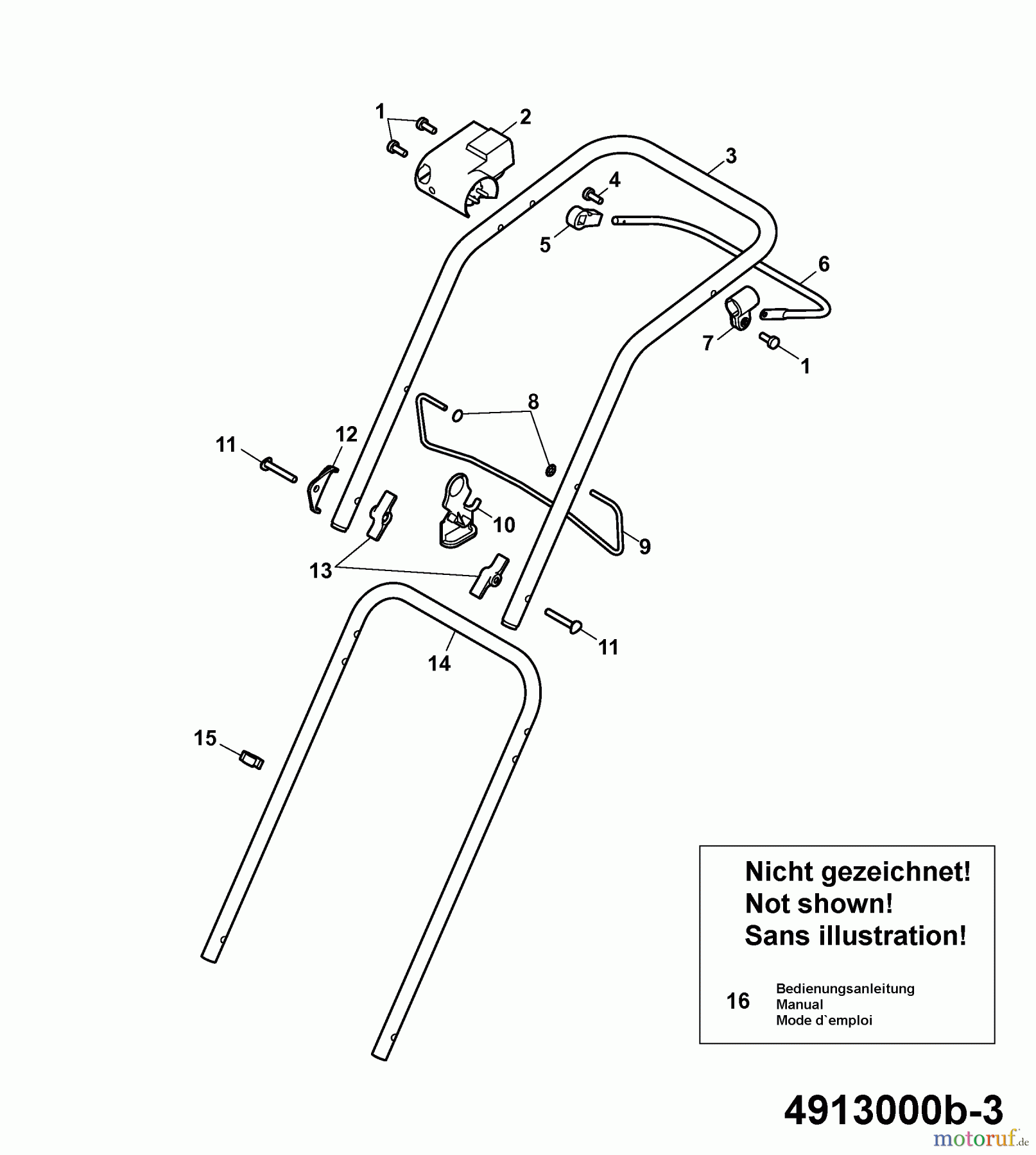 Wolf-Garten Elektromäher Compact plus 32 E 4913000 Serie B  (2007) Holm