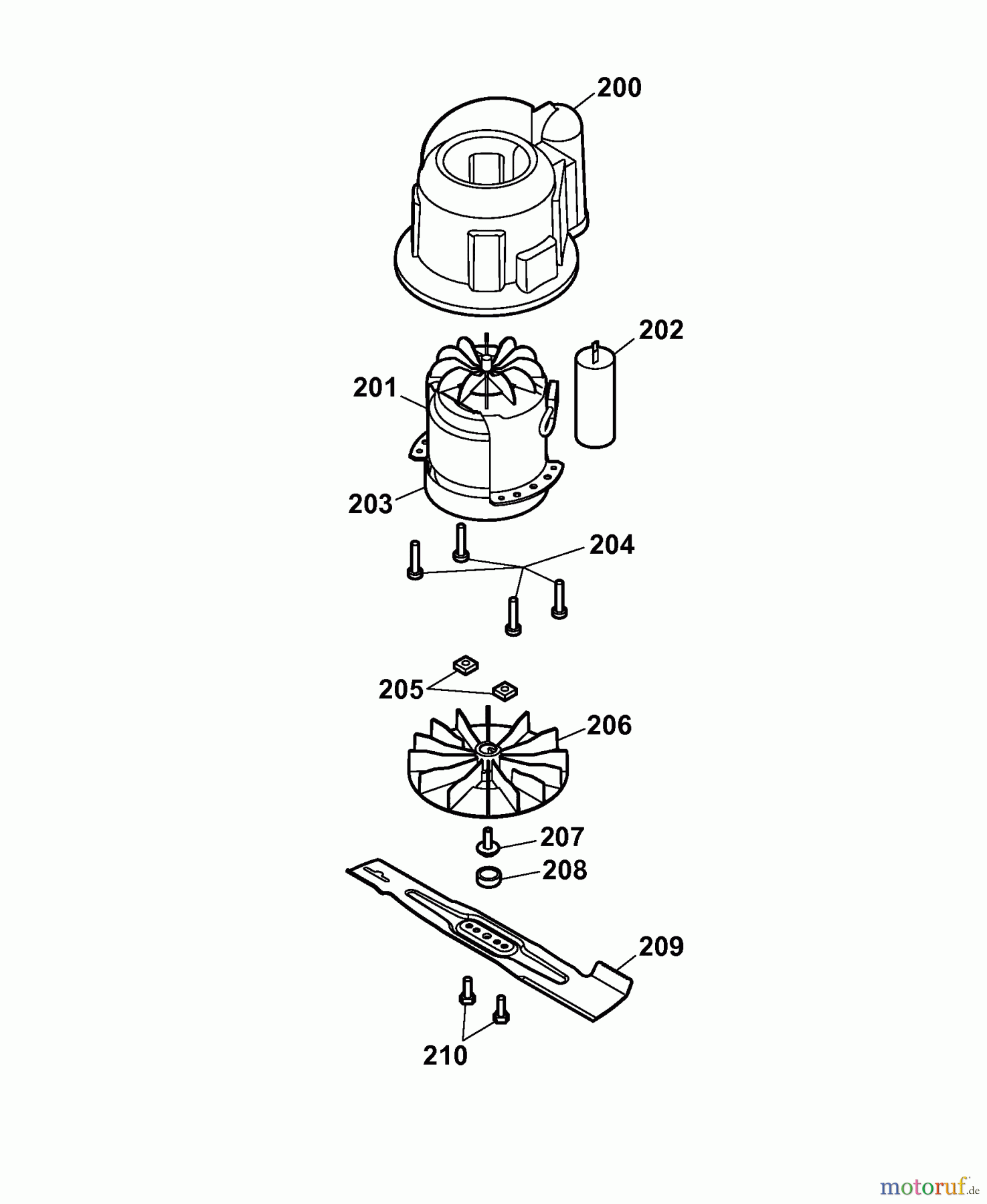  Wolf-Garten Elektromäher 2.37 XC 4917006 Serie A  (2006) Messer, Messeraufnahme, Motor