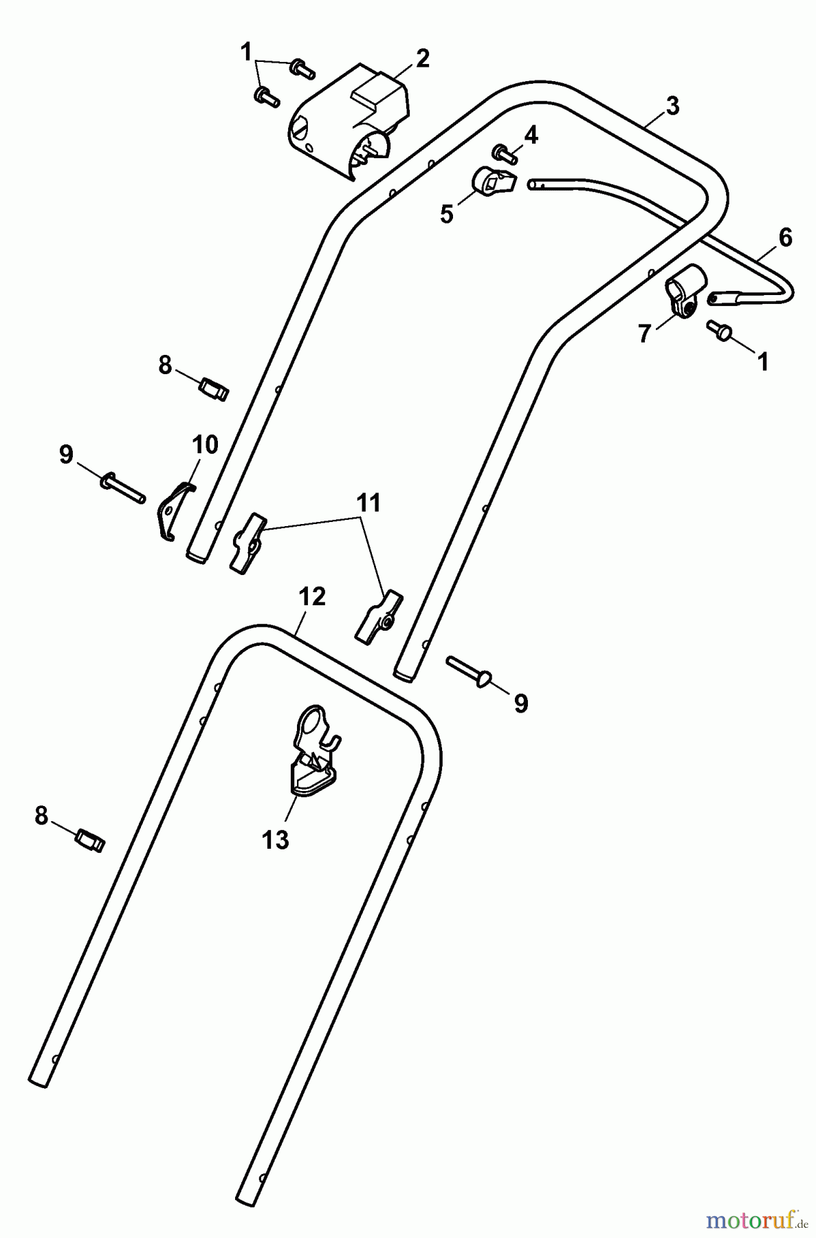 Wolf-Garten Elektromäher 37 E 4917008 Serie A (2009) Holm