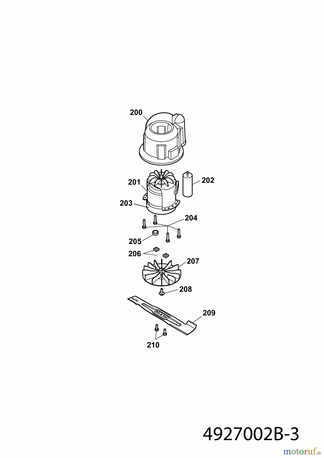Wolf-Garten Elektromäher Power Edition 37 E 4927002 Serie B (2009) Messer, Messeraufnahme, Motor