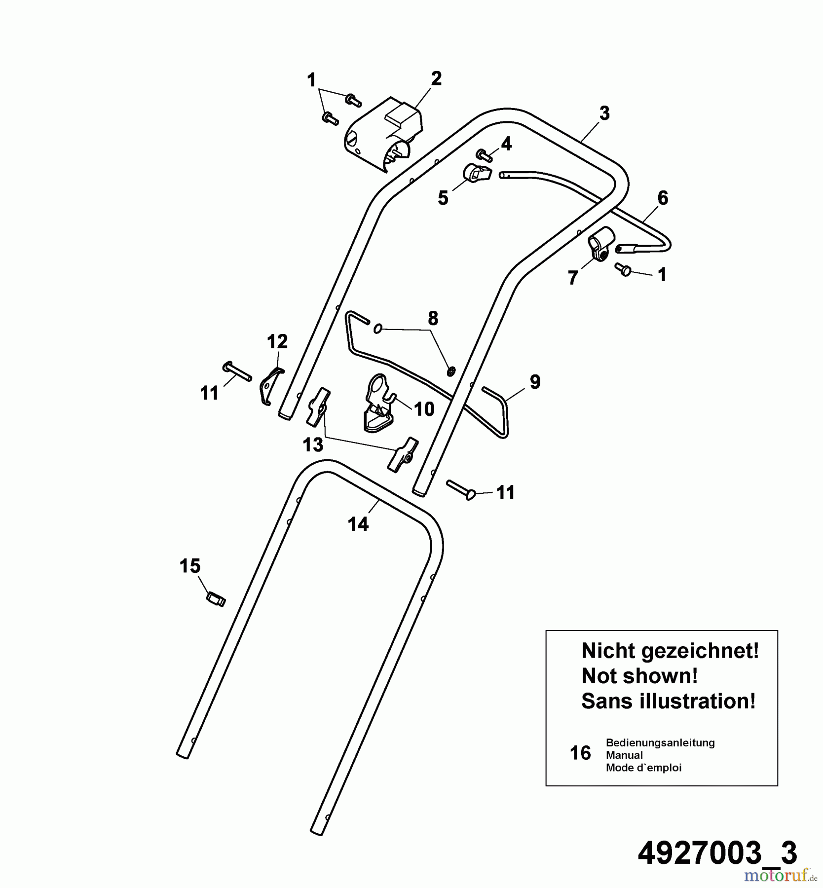 Wolf-Garten Elektromäher Power Edition 37 E 4927003 Serie A  (2005) Holm