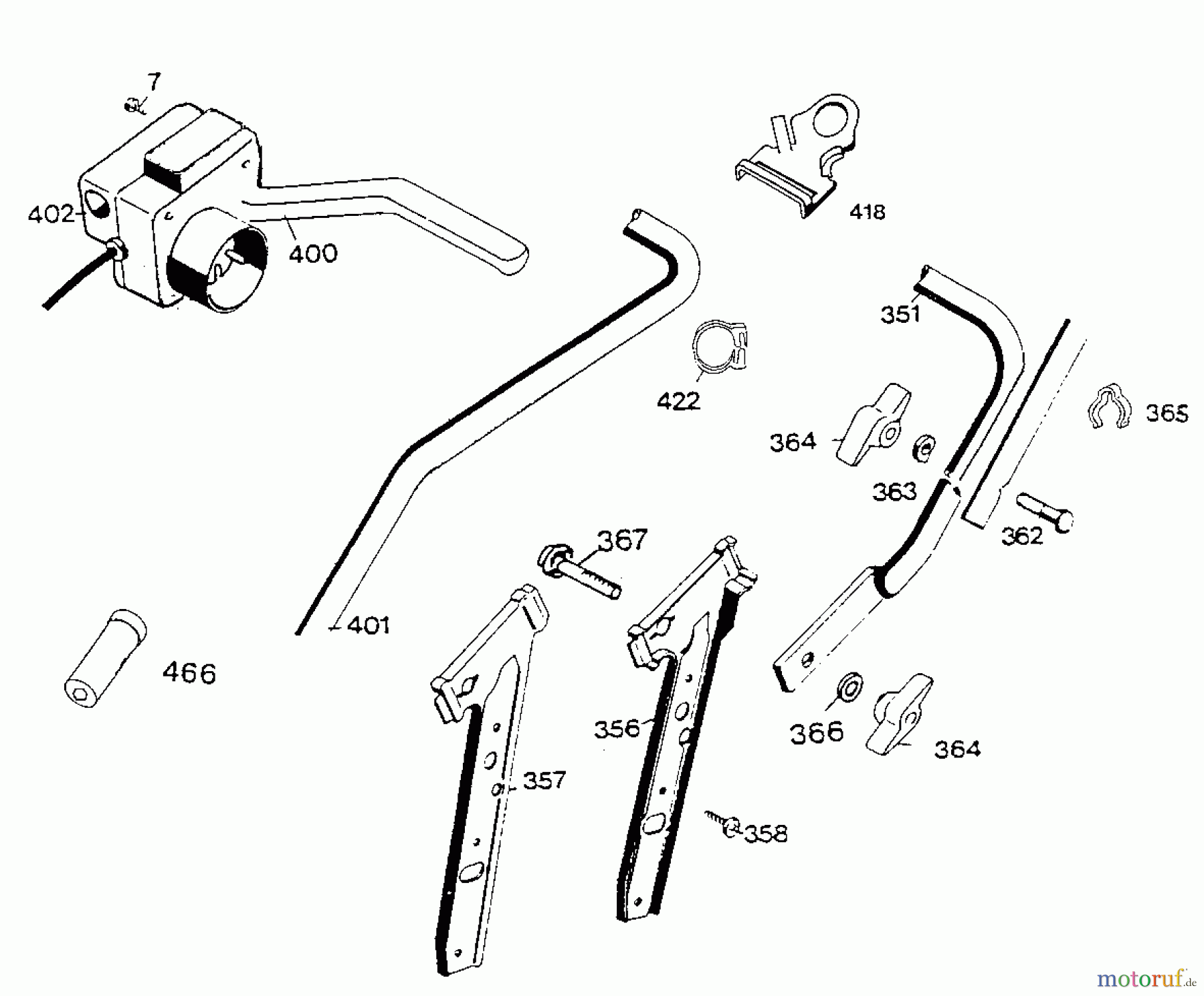 Wolf-Garten Elektromäher HB 42 E 4940685 Serie A (2000) Holm