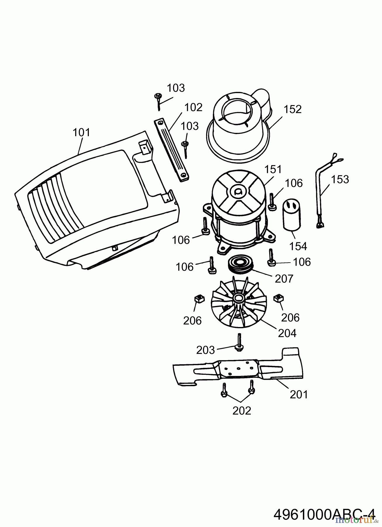  Wolf-Garten Elektromäher Esprit 40 E 4961000 Serie A, B, C  (2002) Elektromotor, Messer
