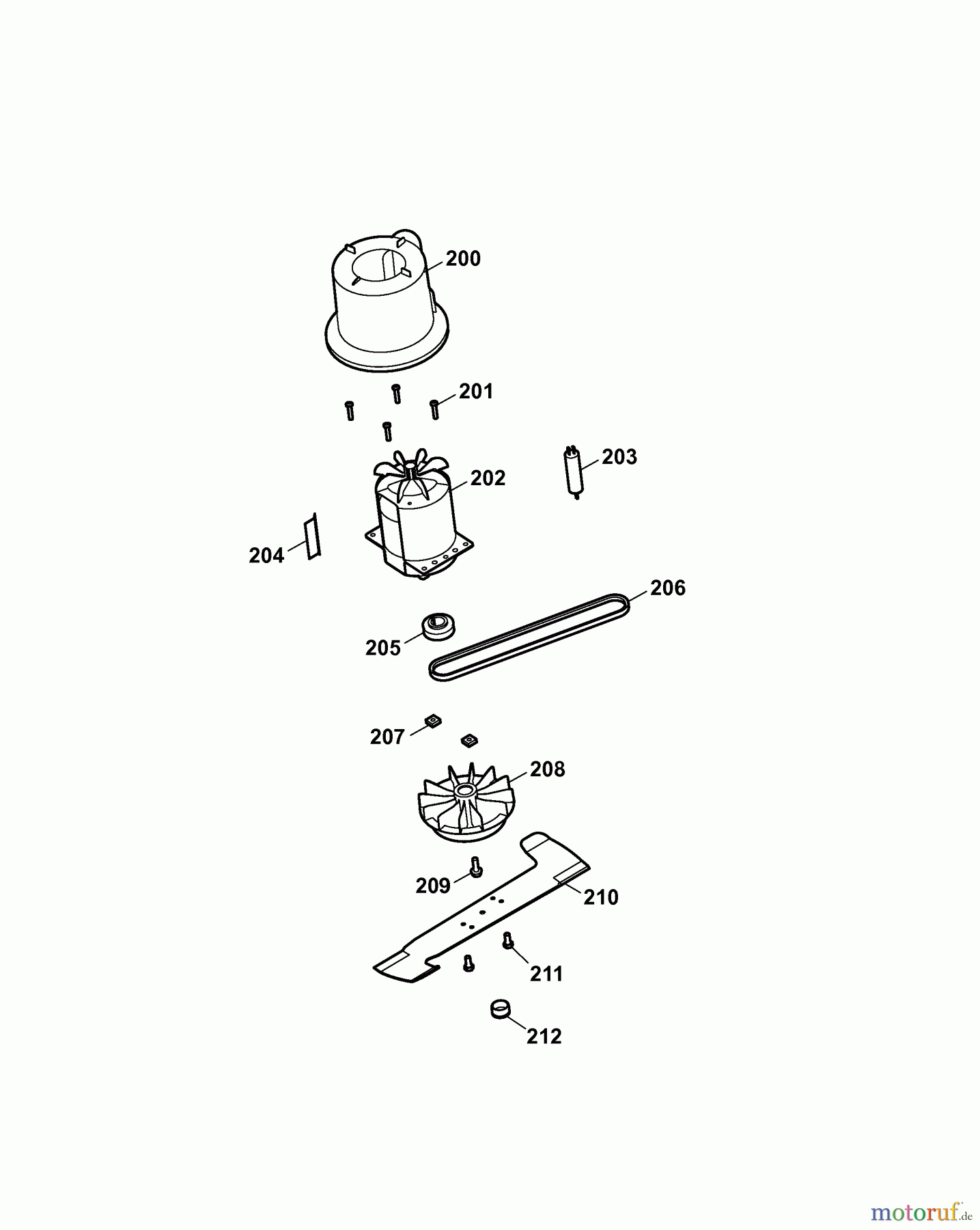  Wolf-Garten Elektromäher mit Antrieb 2.40 EA 4965000 Serie C  (2007) Messer, Messeraufnahme, Motor