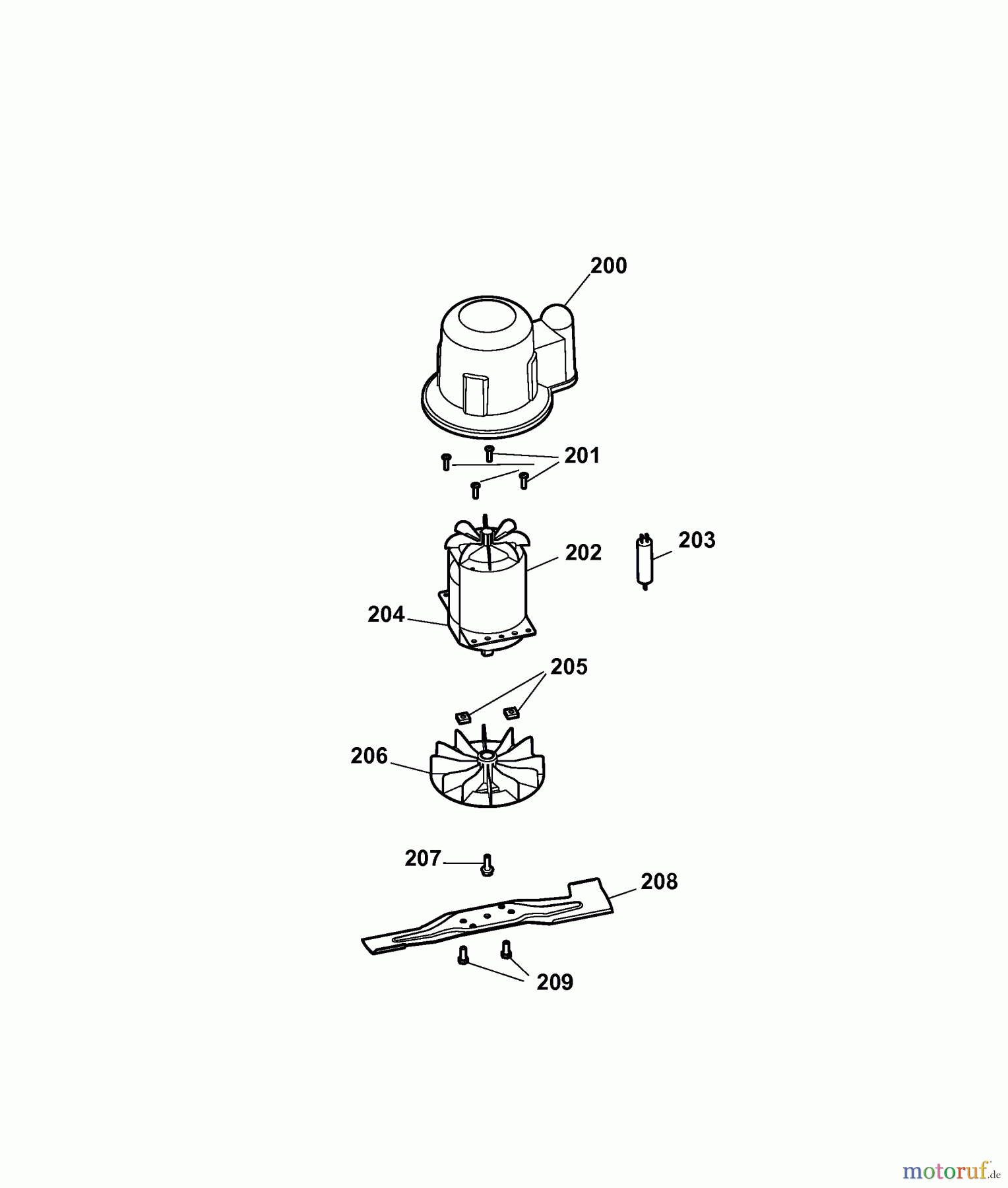 Wolf-Garten Elektromäher 2.40 E-1 4968000 Serie A  (2006) Messer, Messeraufnahme, Motor