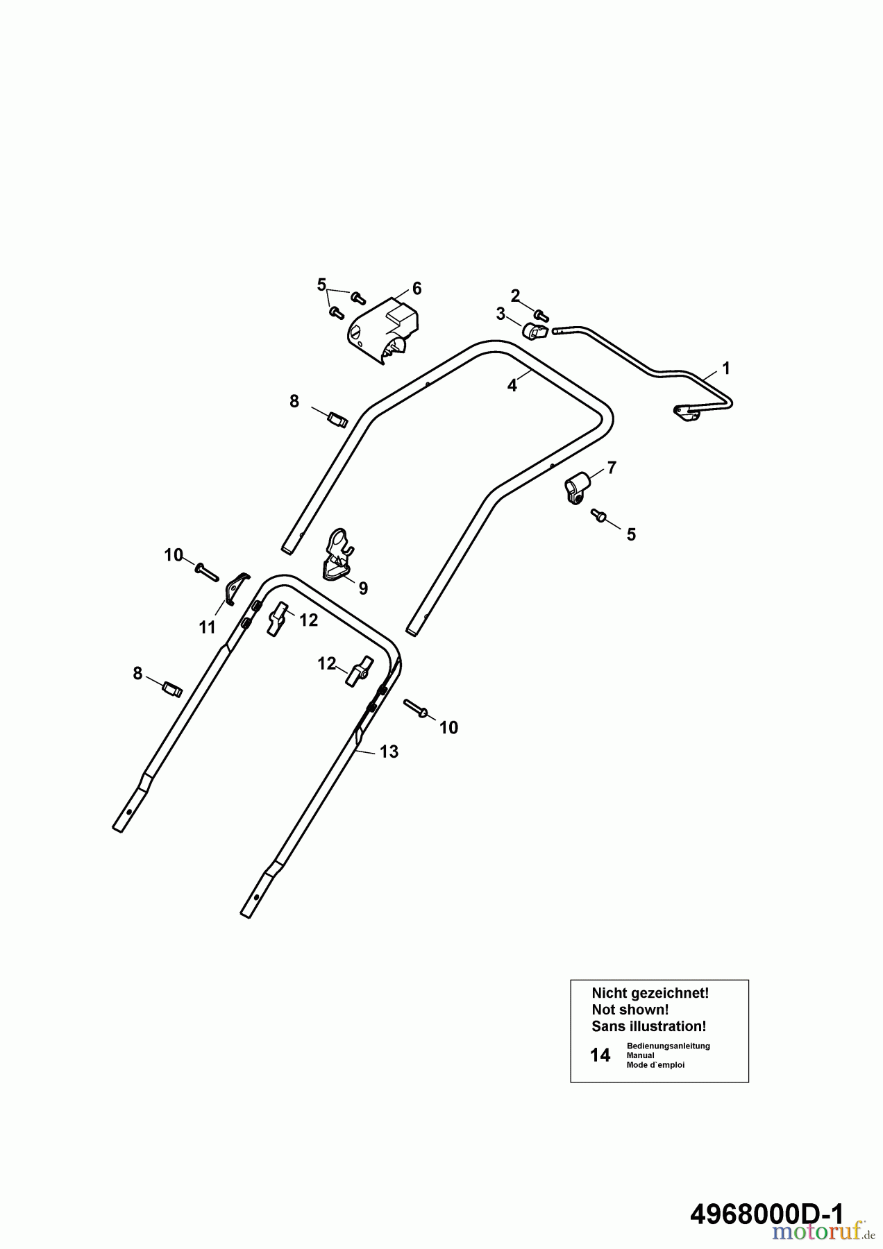  Wolf-Garten Elektromäher 2.40 E-1 4968000 Serie D  (2009) Holm