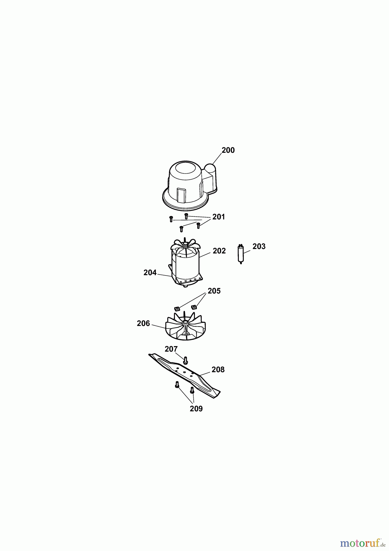 Wolf-Garten Elektromäher 2.40 E-1 4968000 Serie D (2009) Messer, Messeraufnahme, Motor