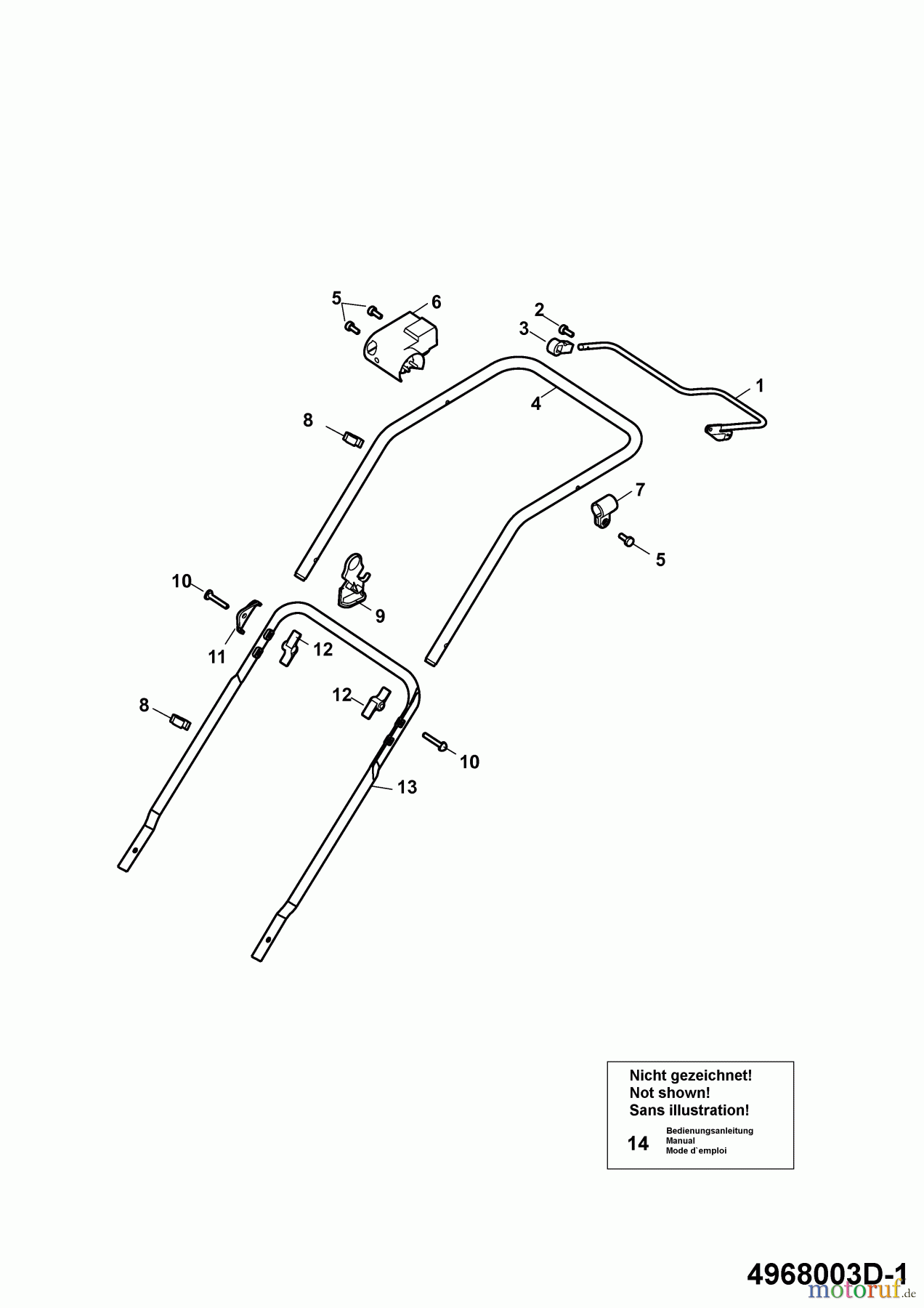 Wolf-Garten Elektromäher 2.40 E-1 4968003 Serie D (2009) Holm
