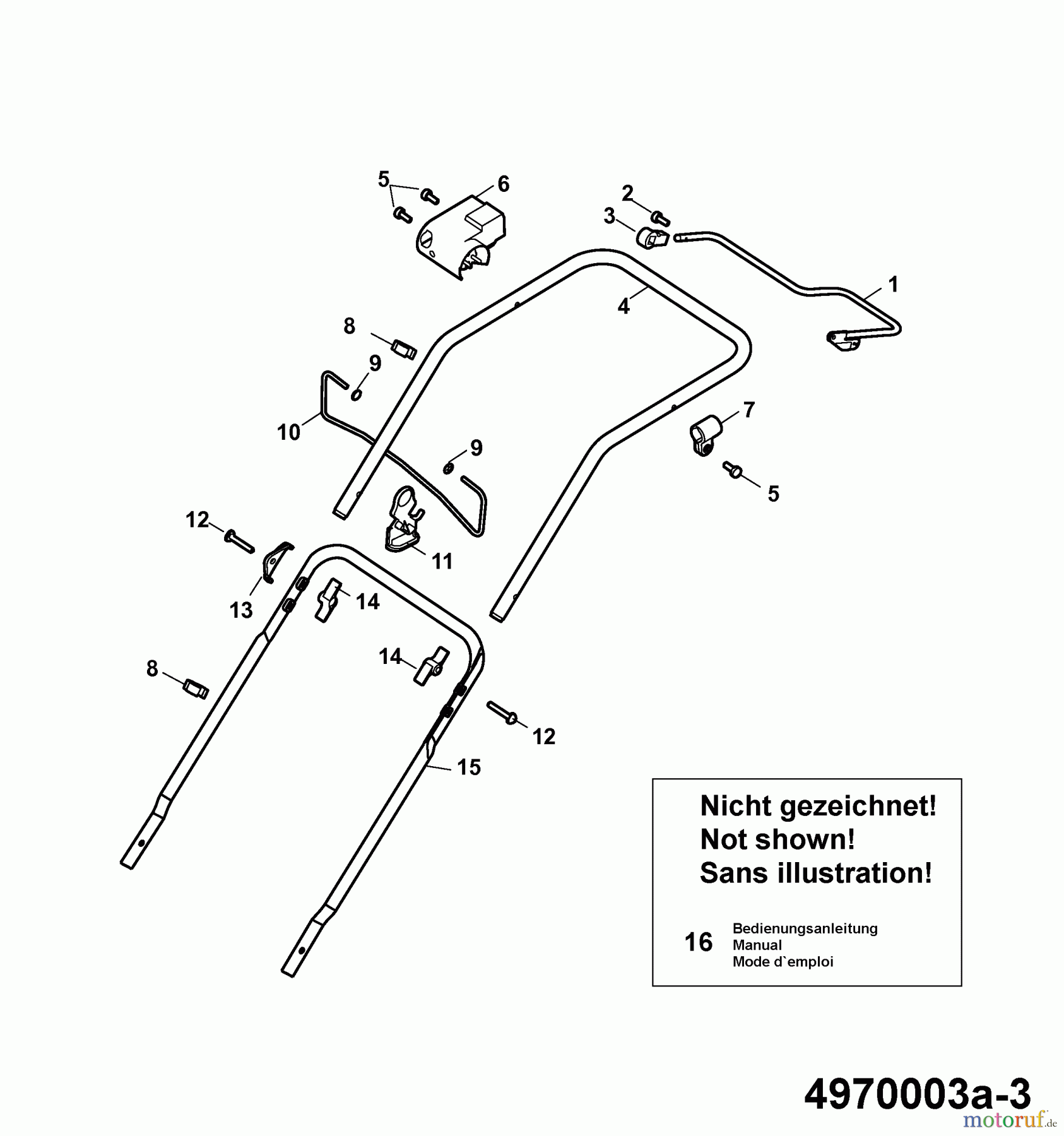  Wolf-Garten Elektromäher Compact plus 40 E-1 4970003 Serie A  (2006) Holm