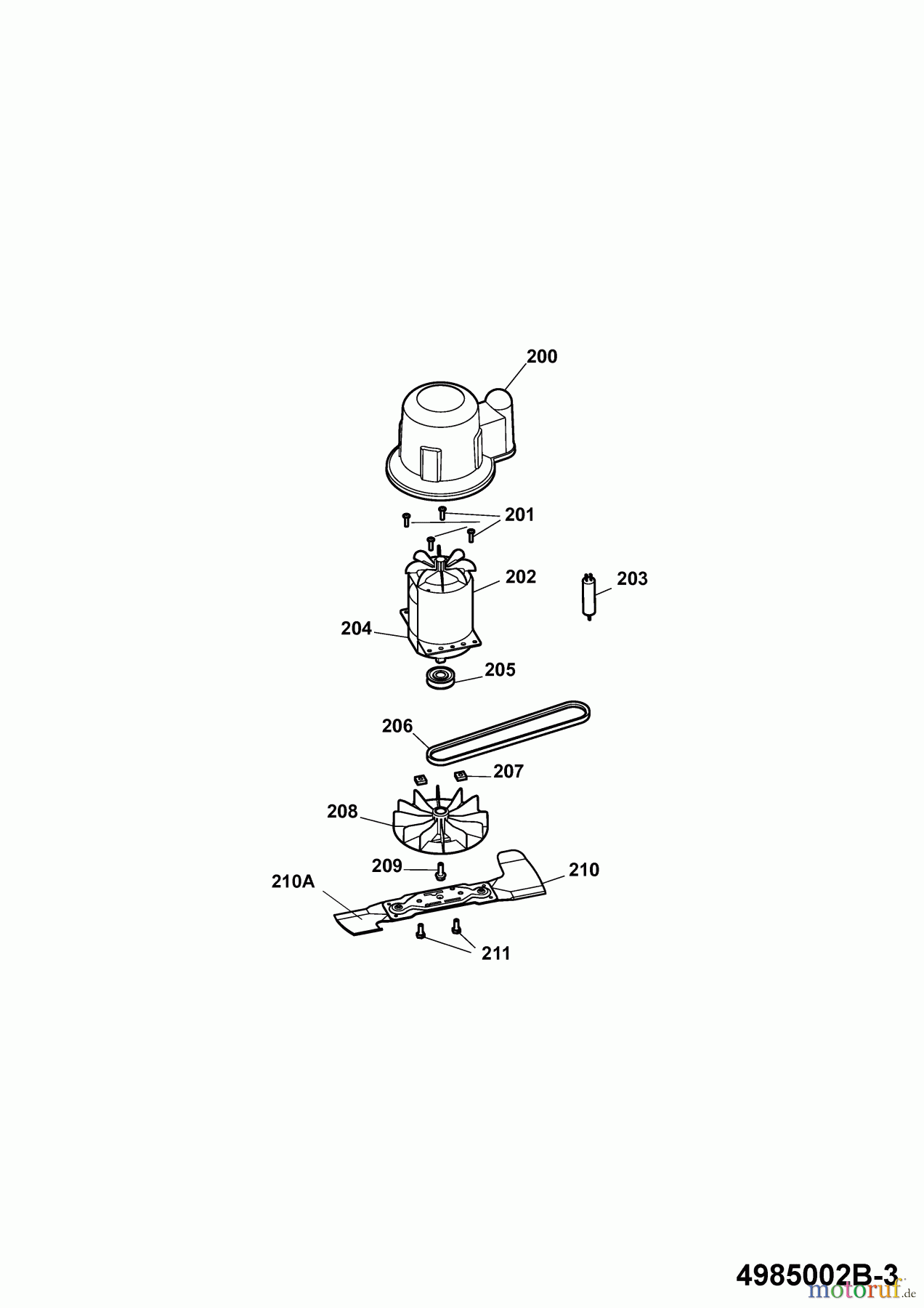 Wolf-Garten Elektromäher mit Antrieb Power Edition 40 EA-1 4985002 Serie B  (2009) Messer, Messeraufnahme, Motor