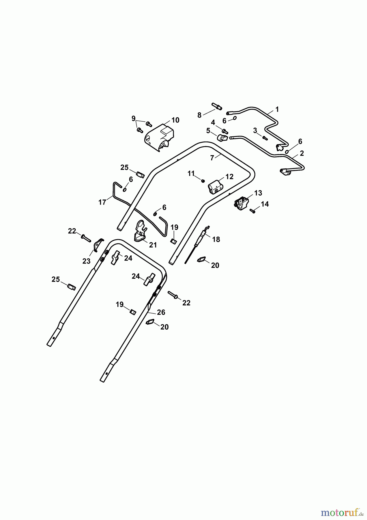 Wolf-Garten Elektromäher mit Antrieb Power Edition 40 EA-1 4985080 Serie A (2010) Holm