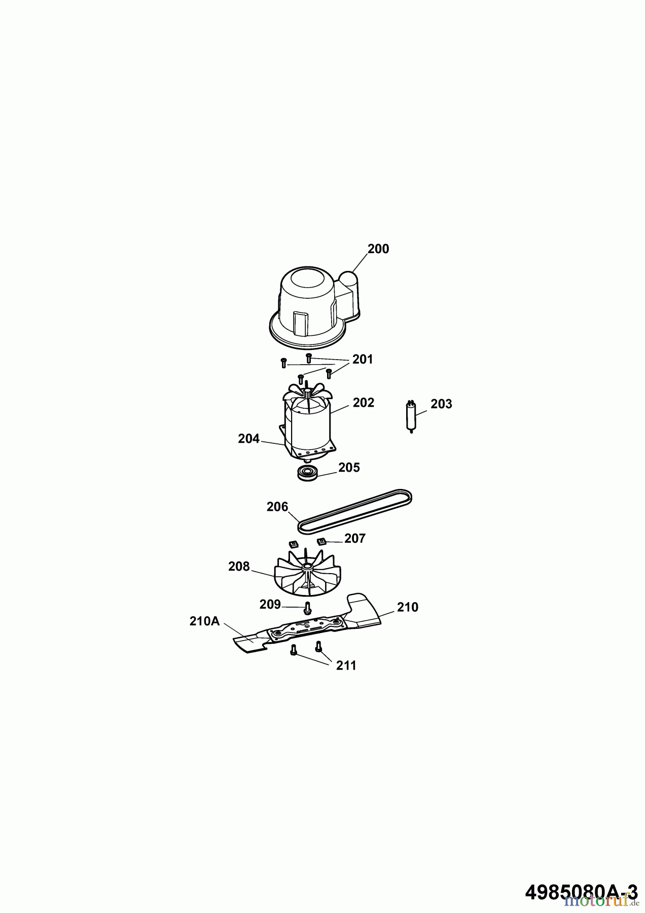 Wolf-Garten Elektromäher mit Antrieb Power Edition 40 EA-1 4985080 Serie A (2010) Messer, Messeraufnahme, Motor